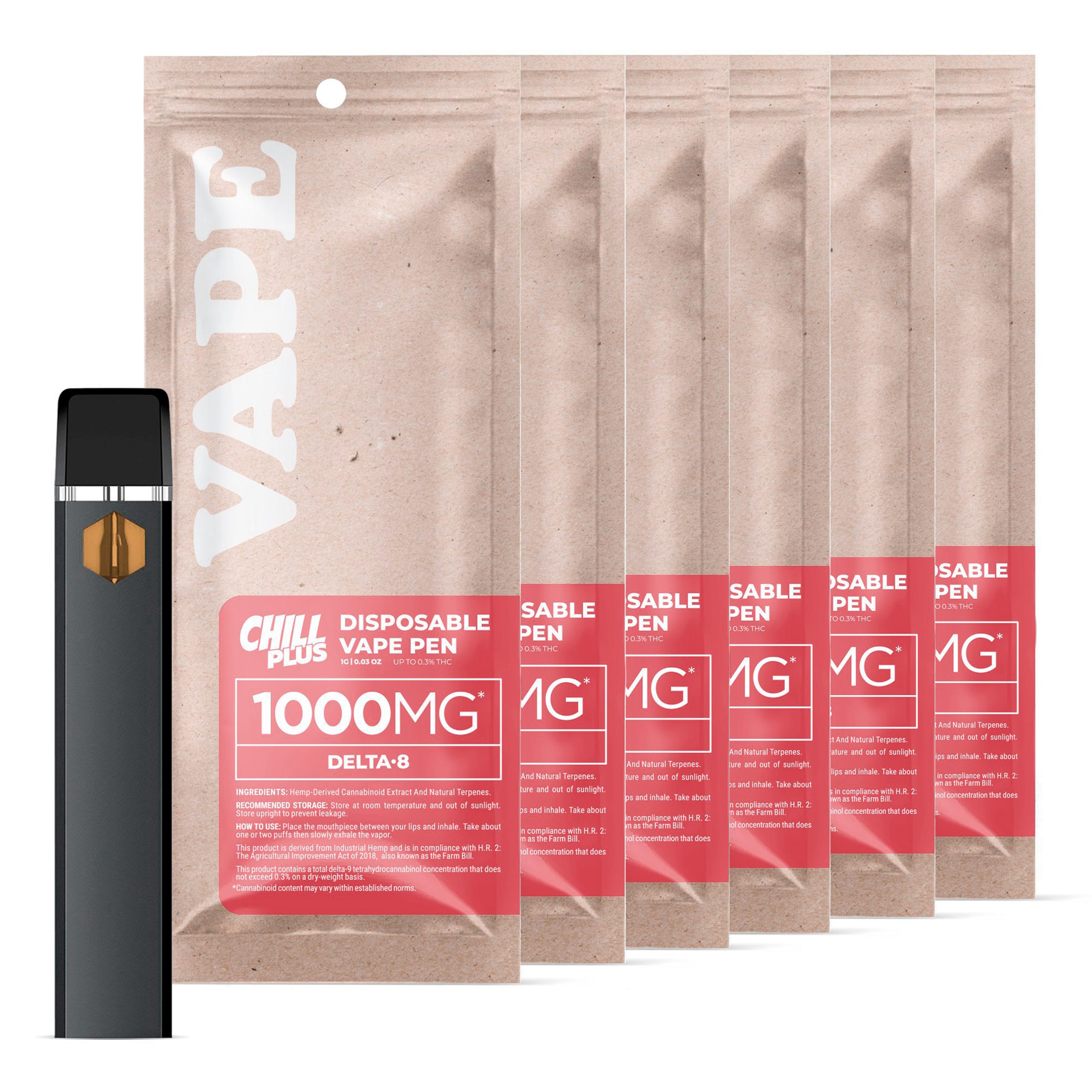 1,000mg Delta 8 Vape Pens Bundle – Chill Plus