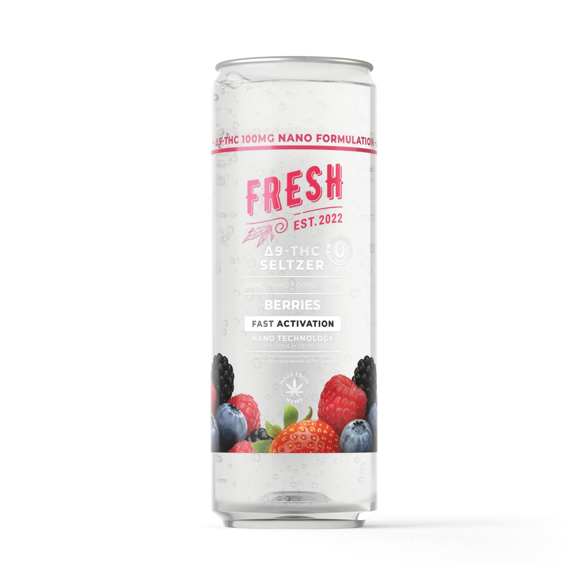 100mg Berries THC Seltzer – D9 Nano – Fresh