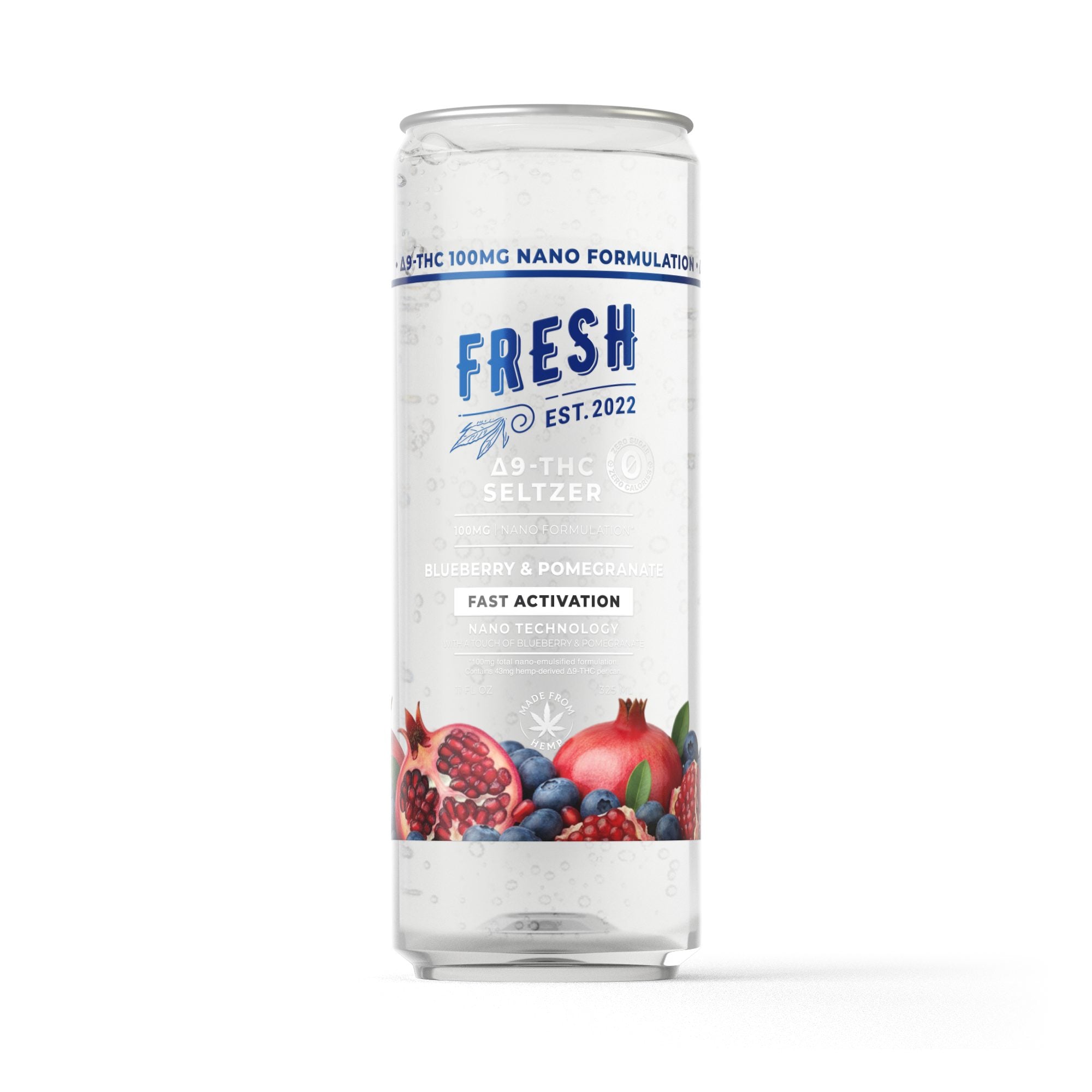 100mg Blueberry & Pomegranate THC Seltzer – D9 Nano – Fresh
