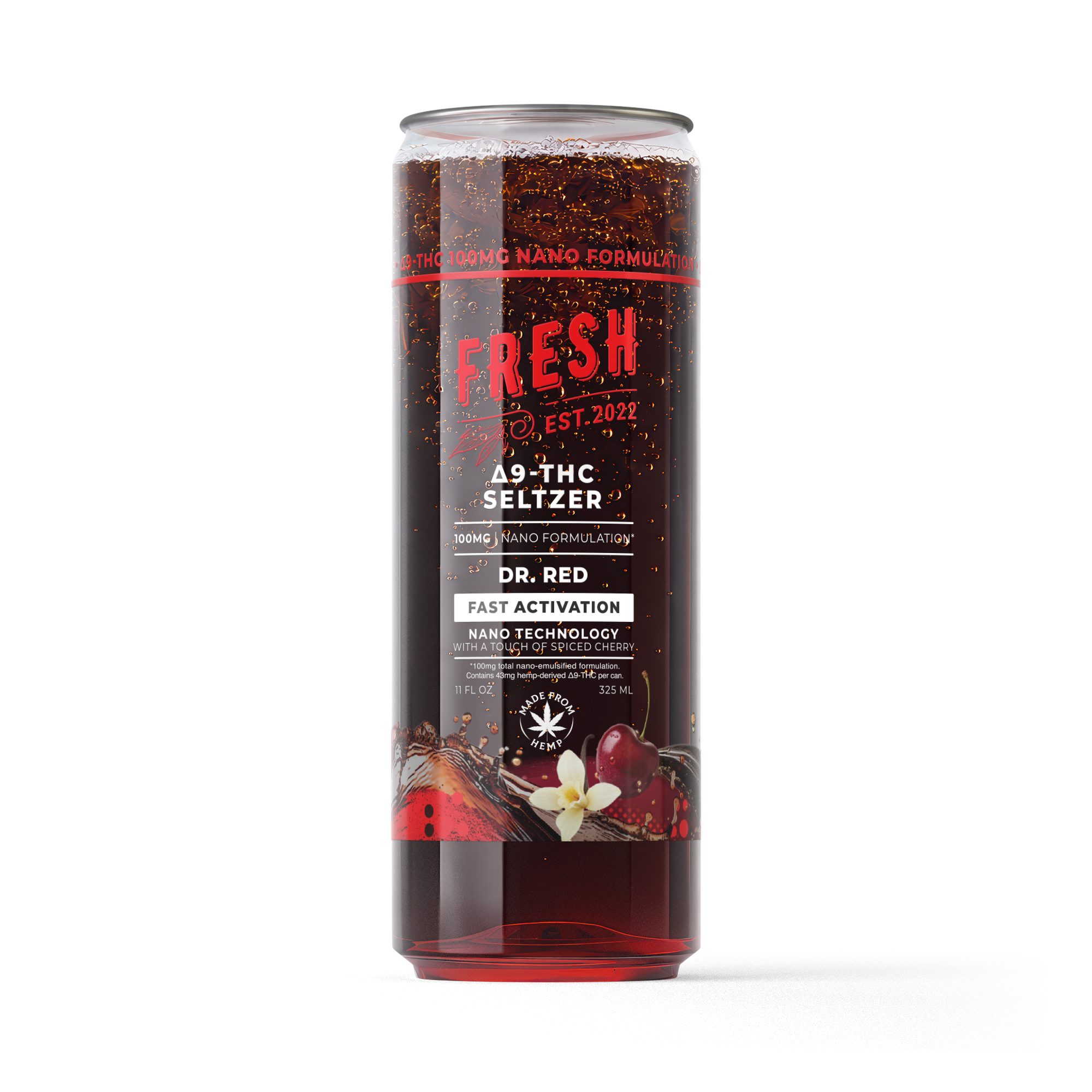 100mg Dr.Red THC Seltzer – D9 Nano – Fresh