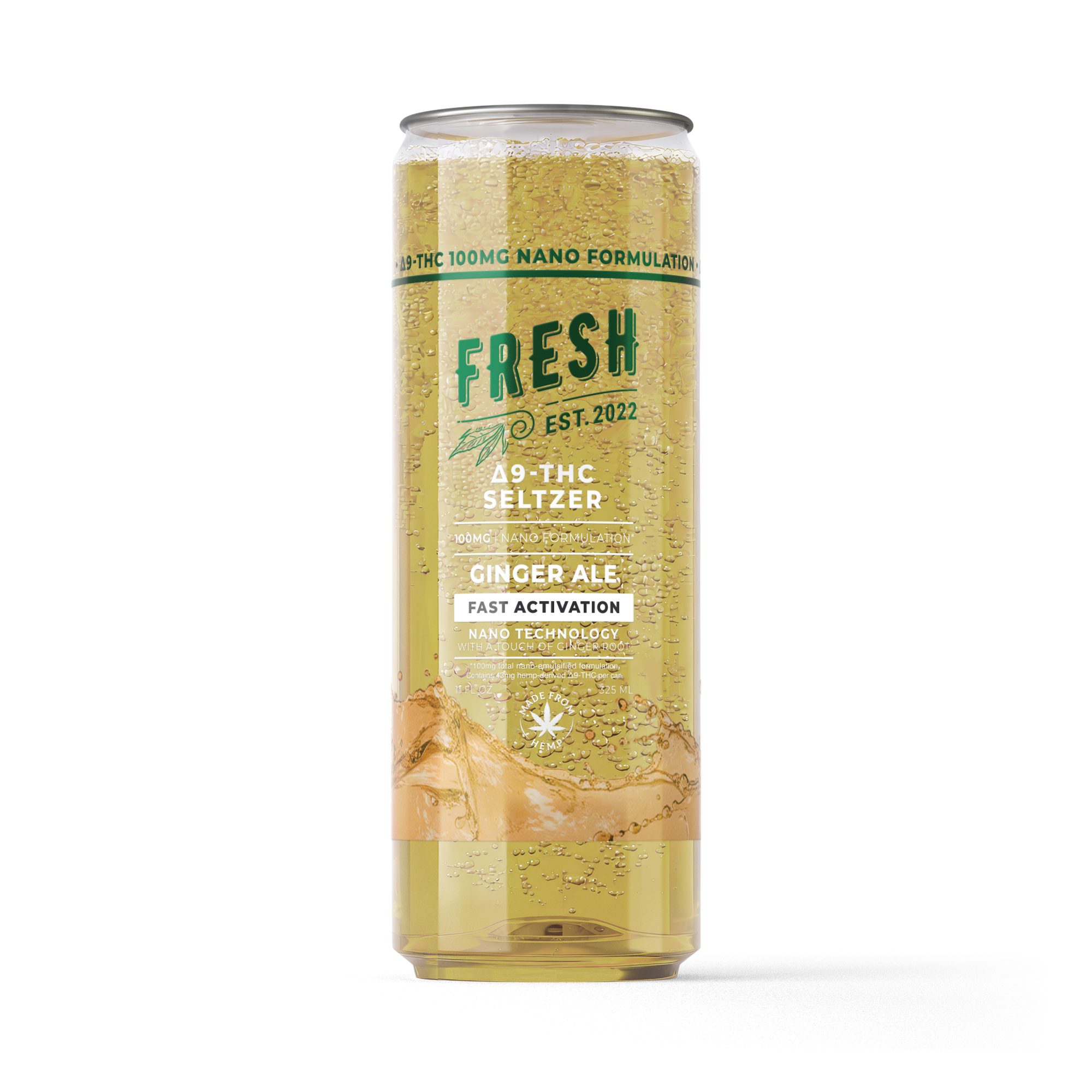 100mg Ginger Ale THC Seltzer – D9 Nano – Fresh