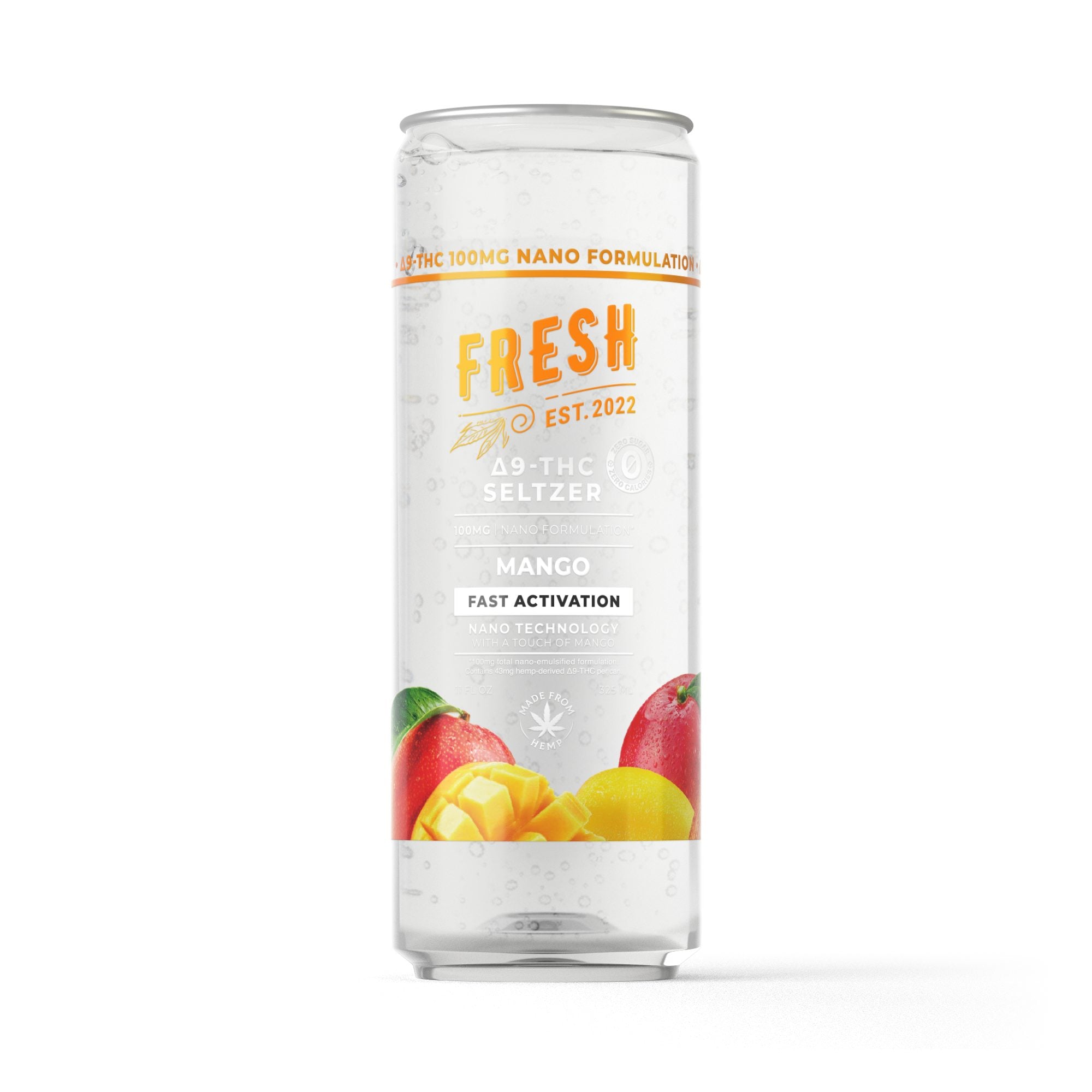 100mg Mango THC Seltzer – D9 Nano – Fresh