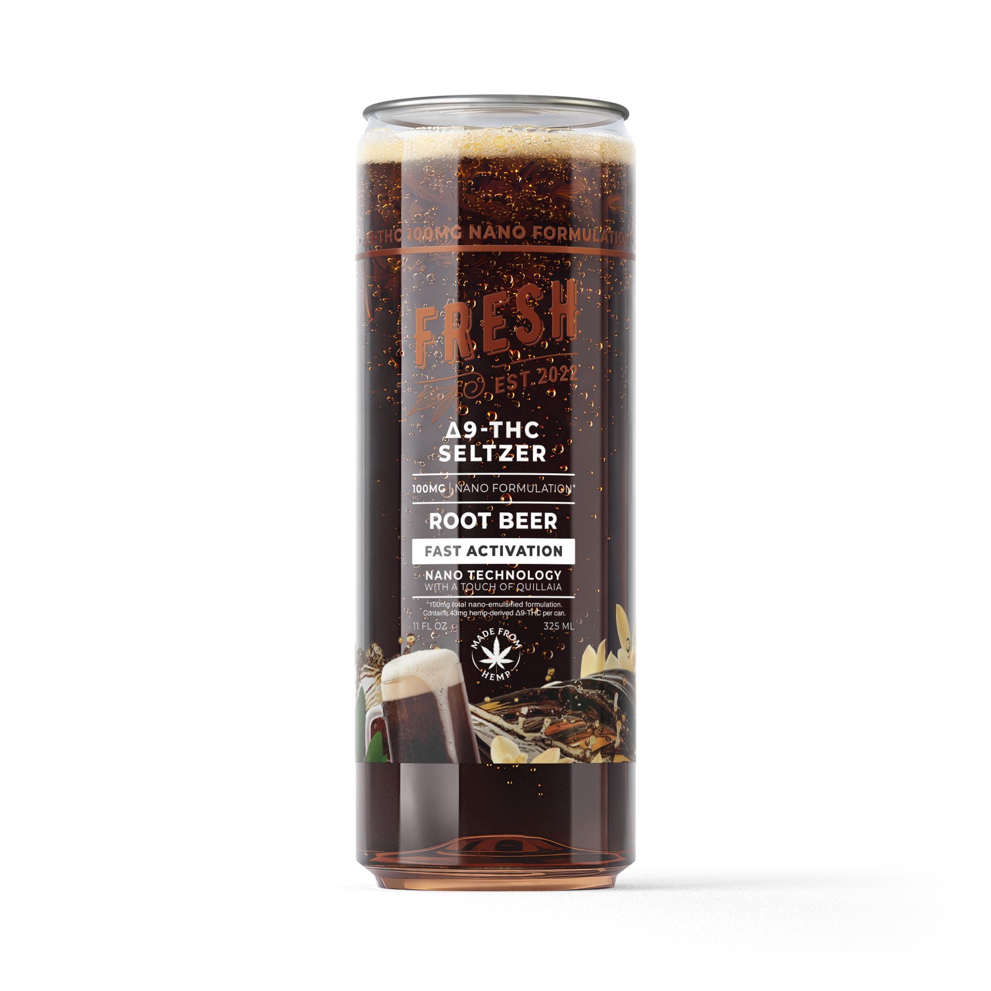 100mg Root Beer THC Seltzer – D9 Nano – Fresh