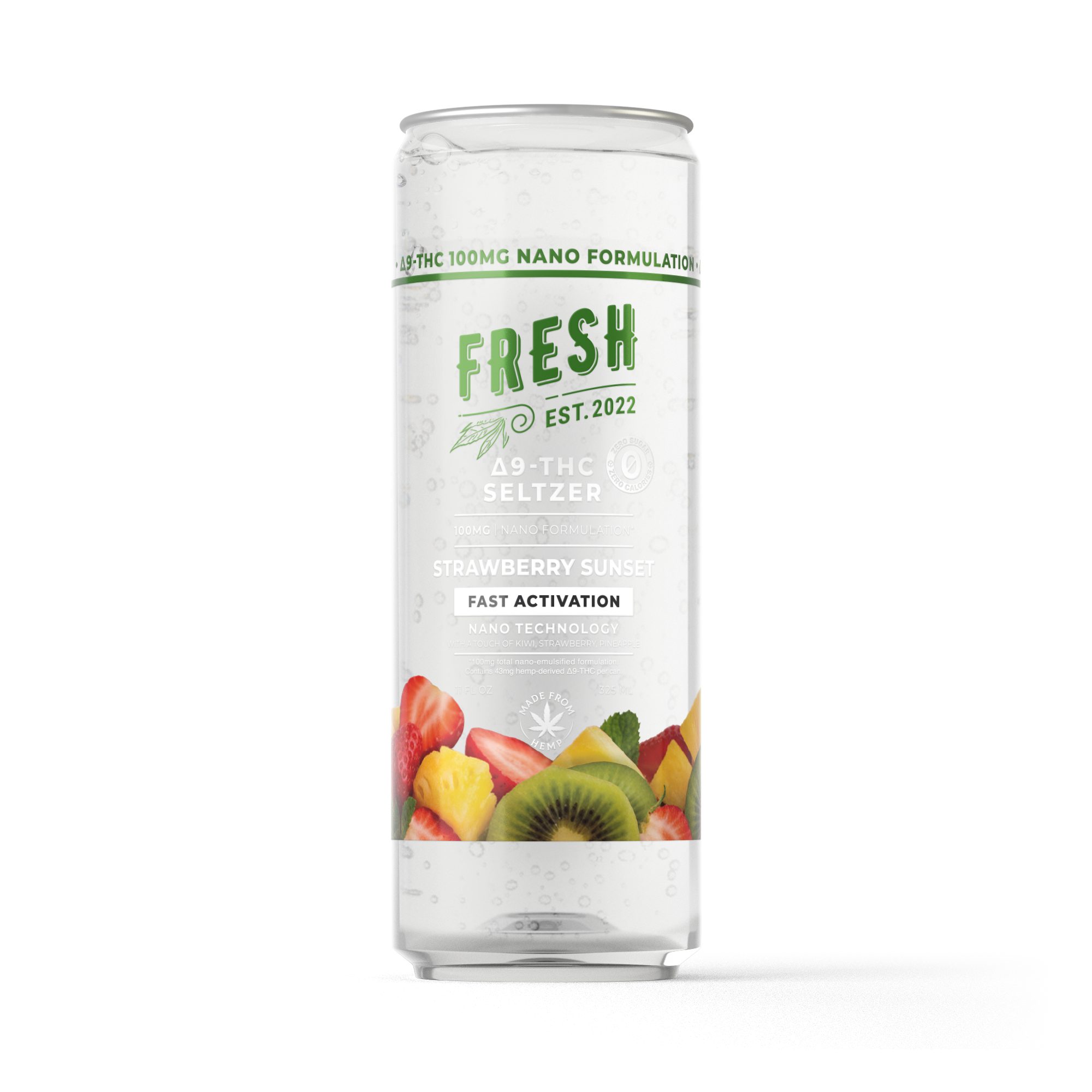 100mg Strawberry Sunset THC Seltzer – D9 Nano – Fresh