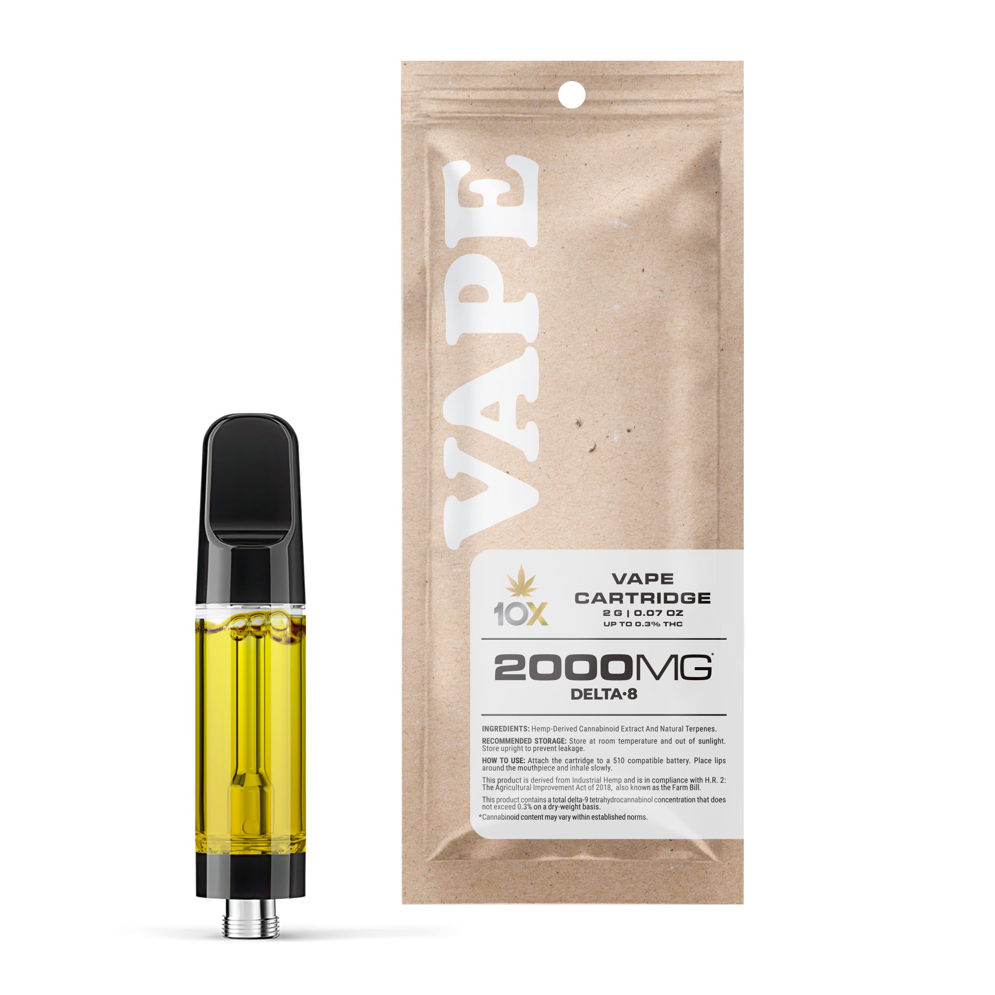 2000mg D8 Vape Cart – Acapulco Gold – Sativa – 2ml – 10X (2,000mg)