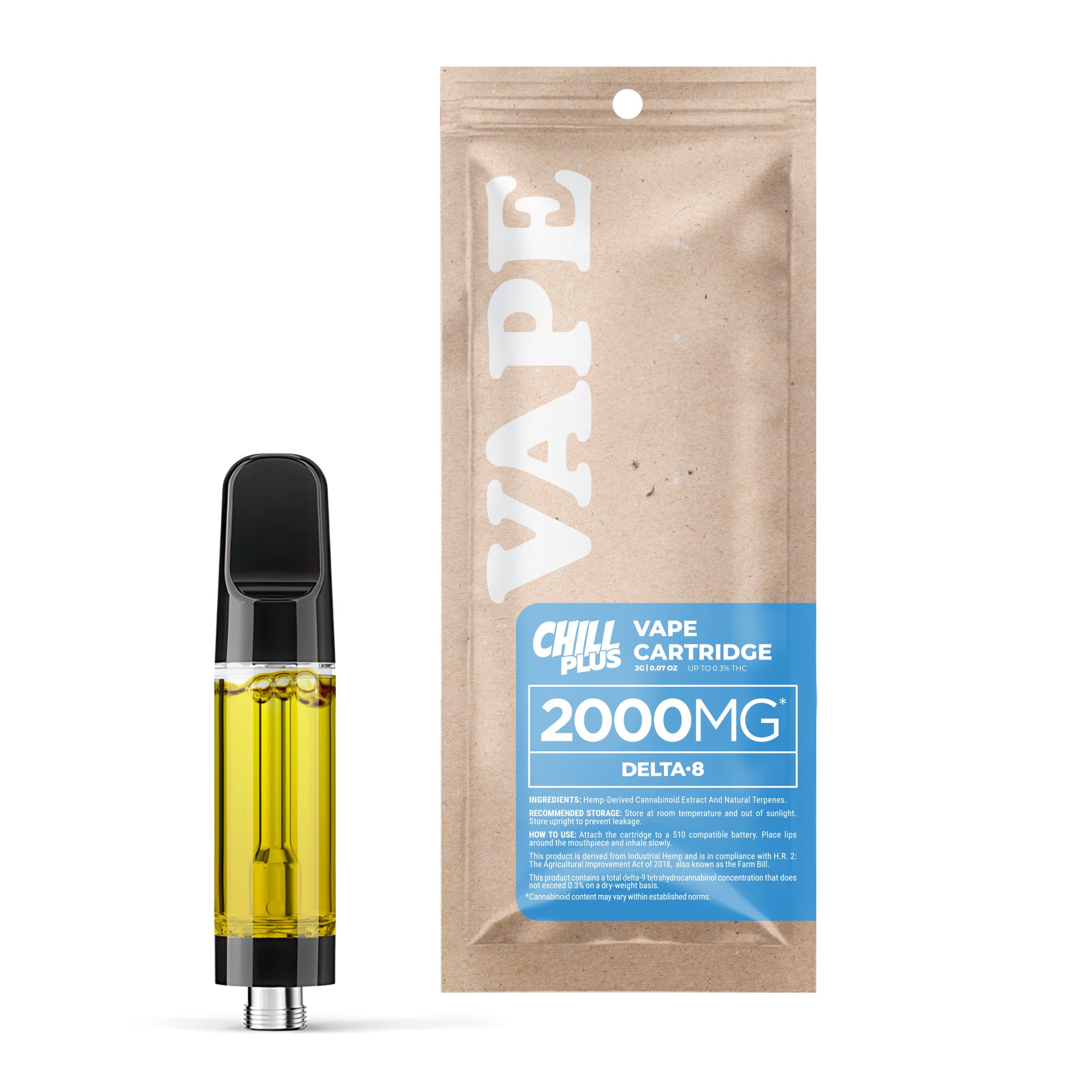 2000mg D8 Vape Cart – AK47 – Hybrid – 2ml (2,000mg)