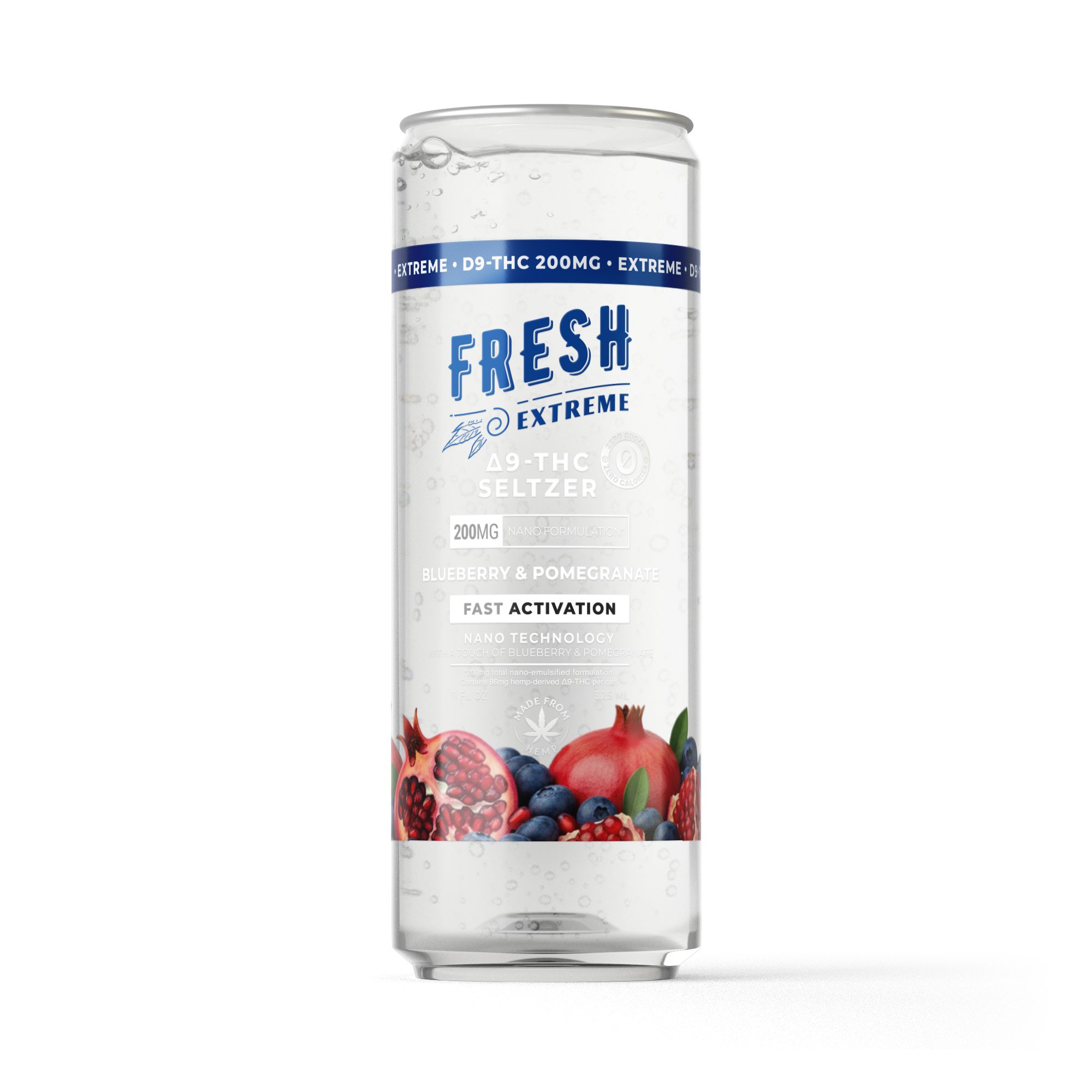 200mg Blueberry & Pomegranate THC Seltzer – D9 Nano – Fresh
