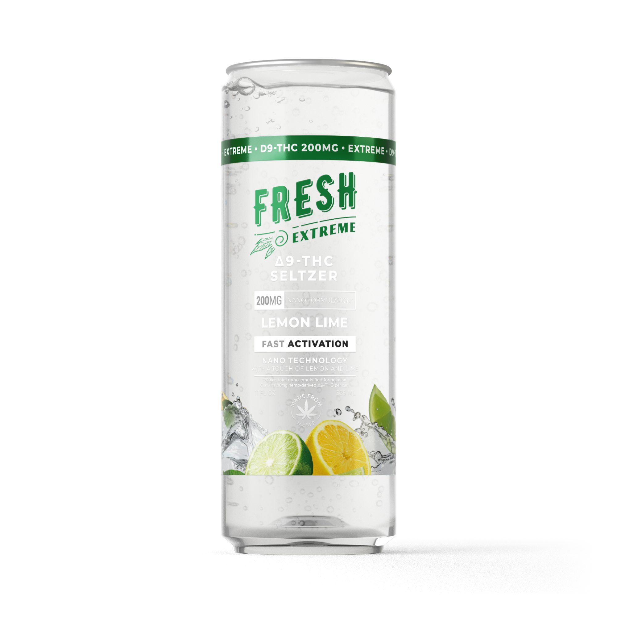200mg Lemon Lime THC Seltzer – D9 Nano – Fresh