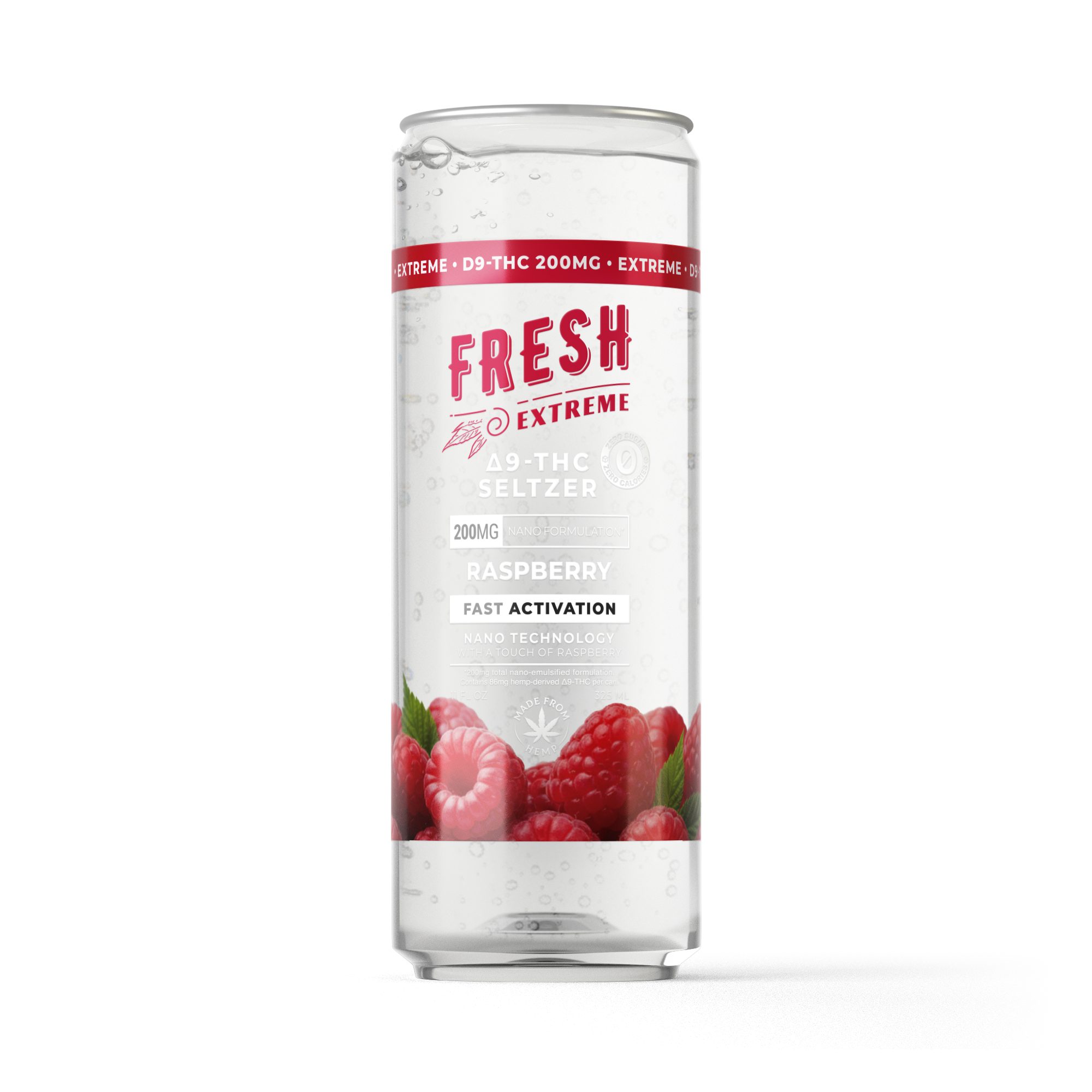 200mg Raspberry THC Seltzer – D9 Nano – Fresh