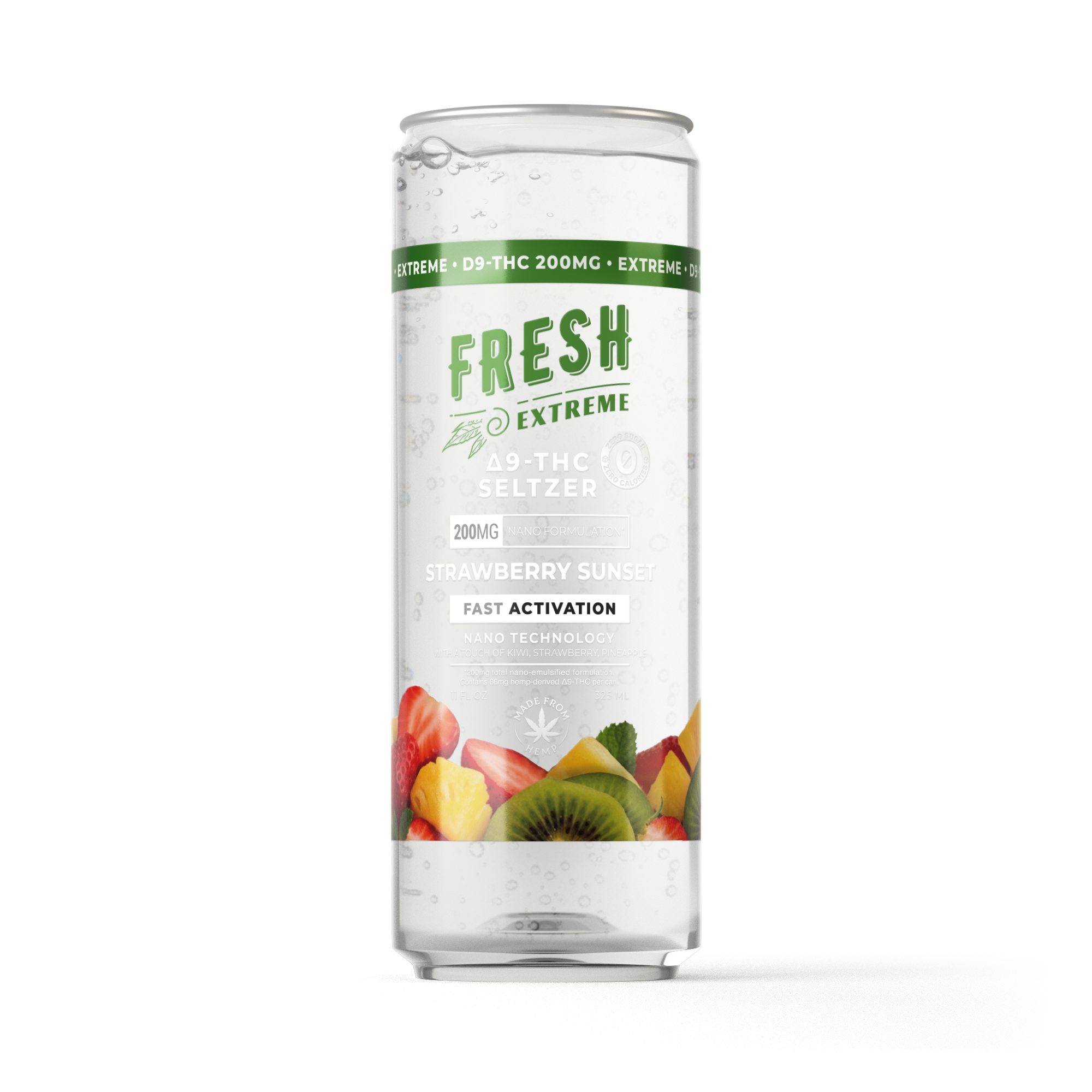 200mg Strawberry Sunset THC Seltzer – D9 Nano – Fresh