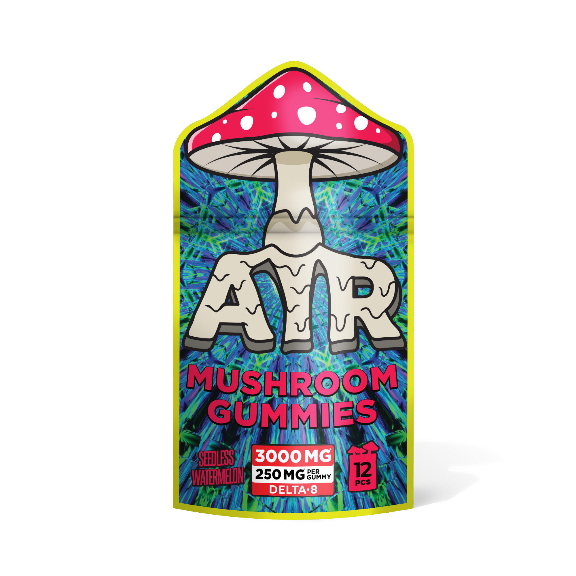250mg D8 & Mushroom Blend Gummies – Seedless Watermelon – Air (3,000mg)