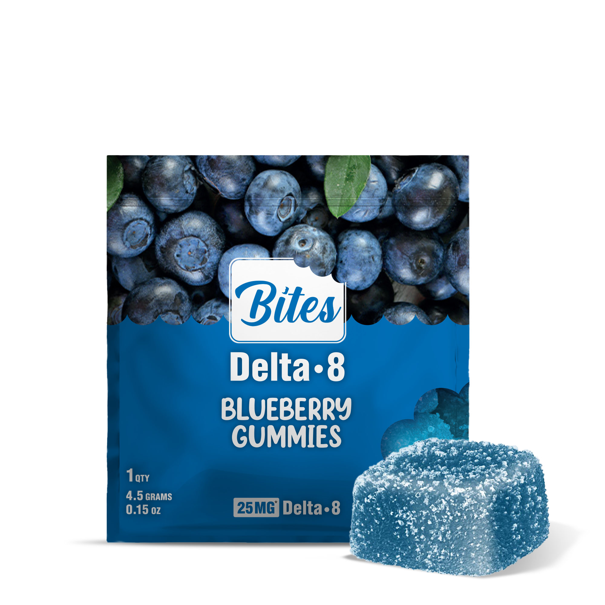 25mg Delta 8 Gummies – Blueberry – Bites