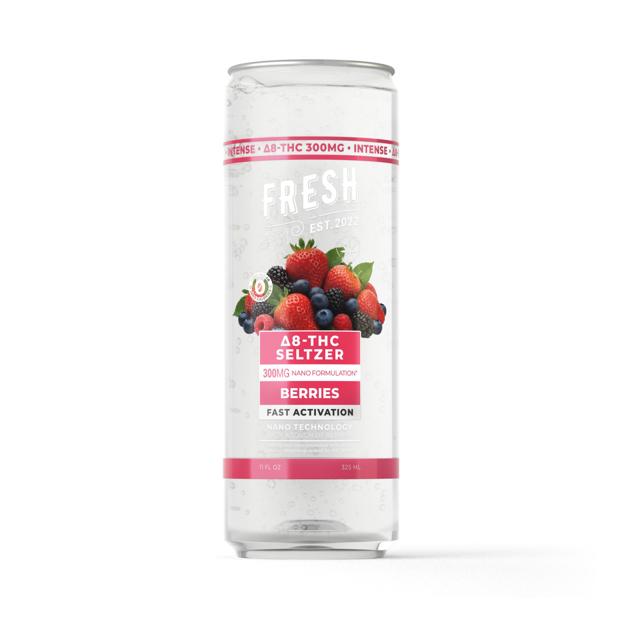 300mg Berries THC Seltzer – D8 Nano – Fresh