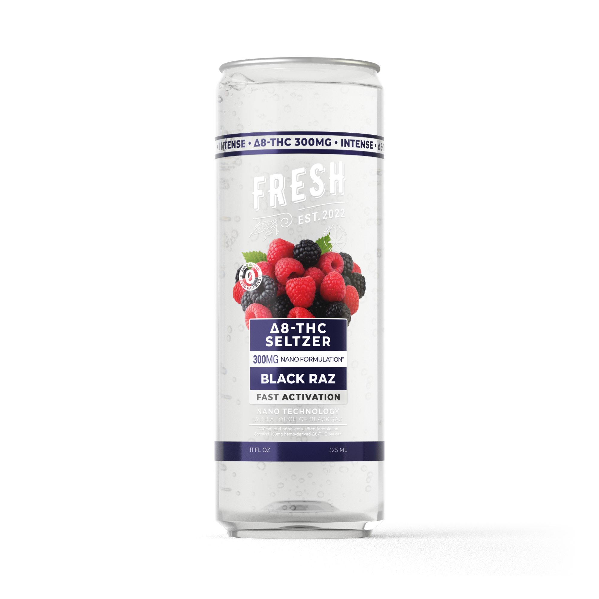 300mg Black Raz THC Seltzer – D8 Nano – Fresh