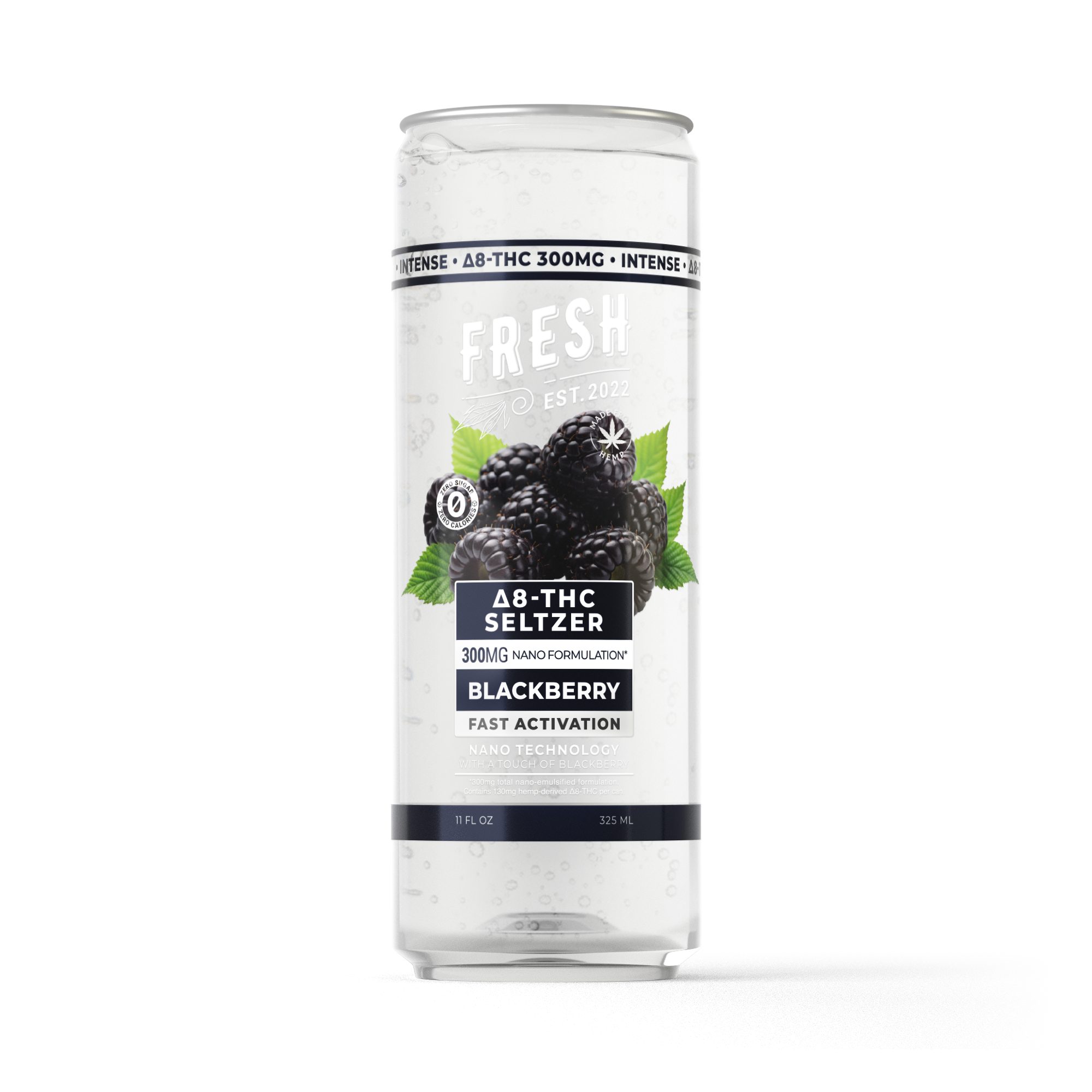 300mg Blackberry THC Seltzer – D8 Nano – Fresh