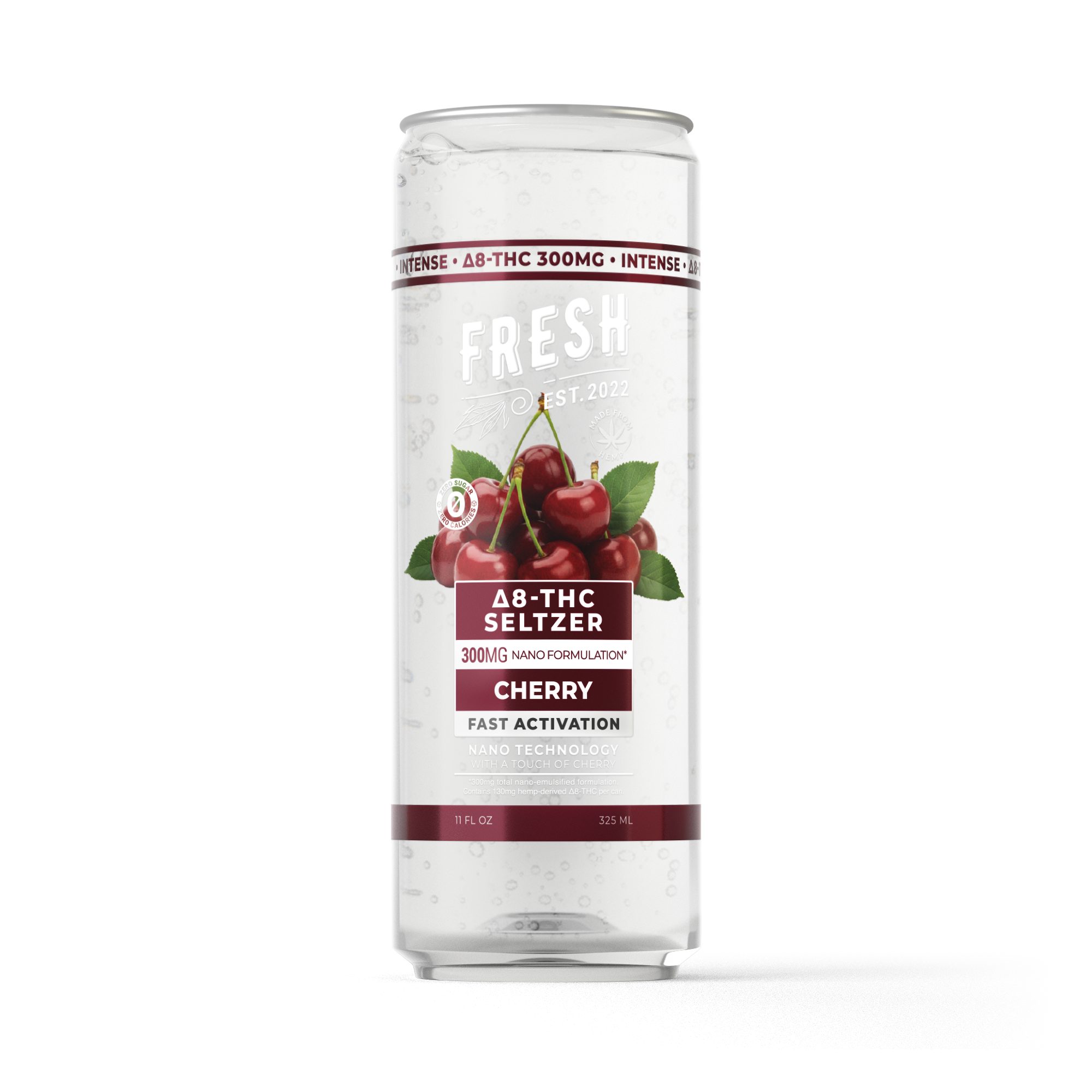 300mg Cherry THC Seltzer – D8 Nano – Fresh