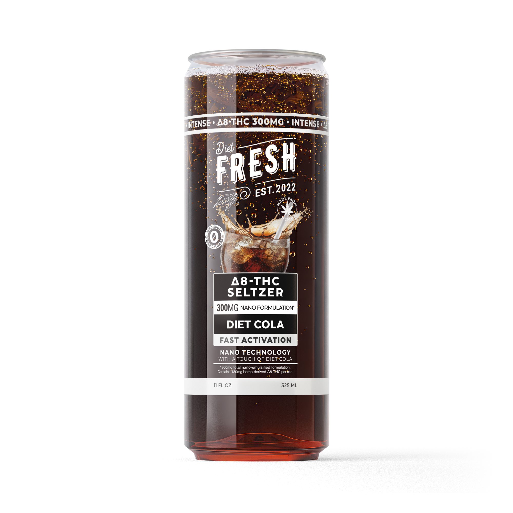 300mg Diet Cola THC Seltzer – D8 Nano – Fresh