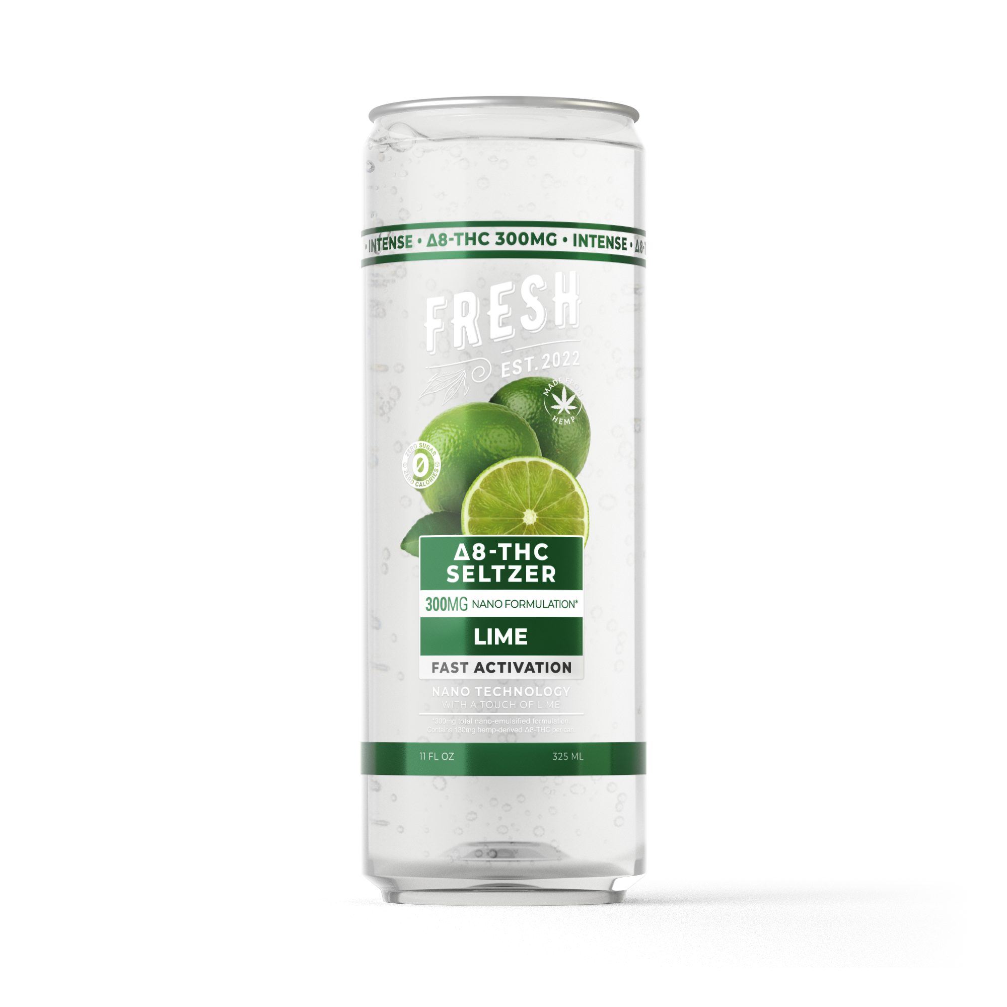 300mg Lime THC Seltzer – D8 Nano – Fresh