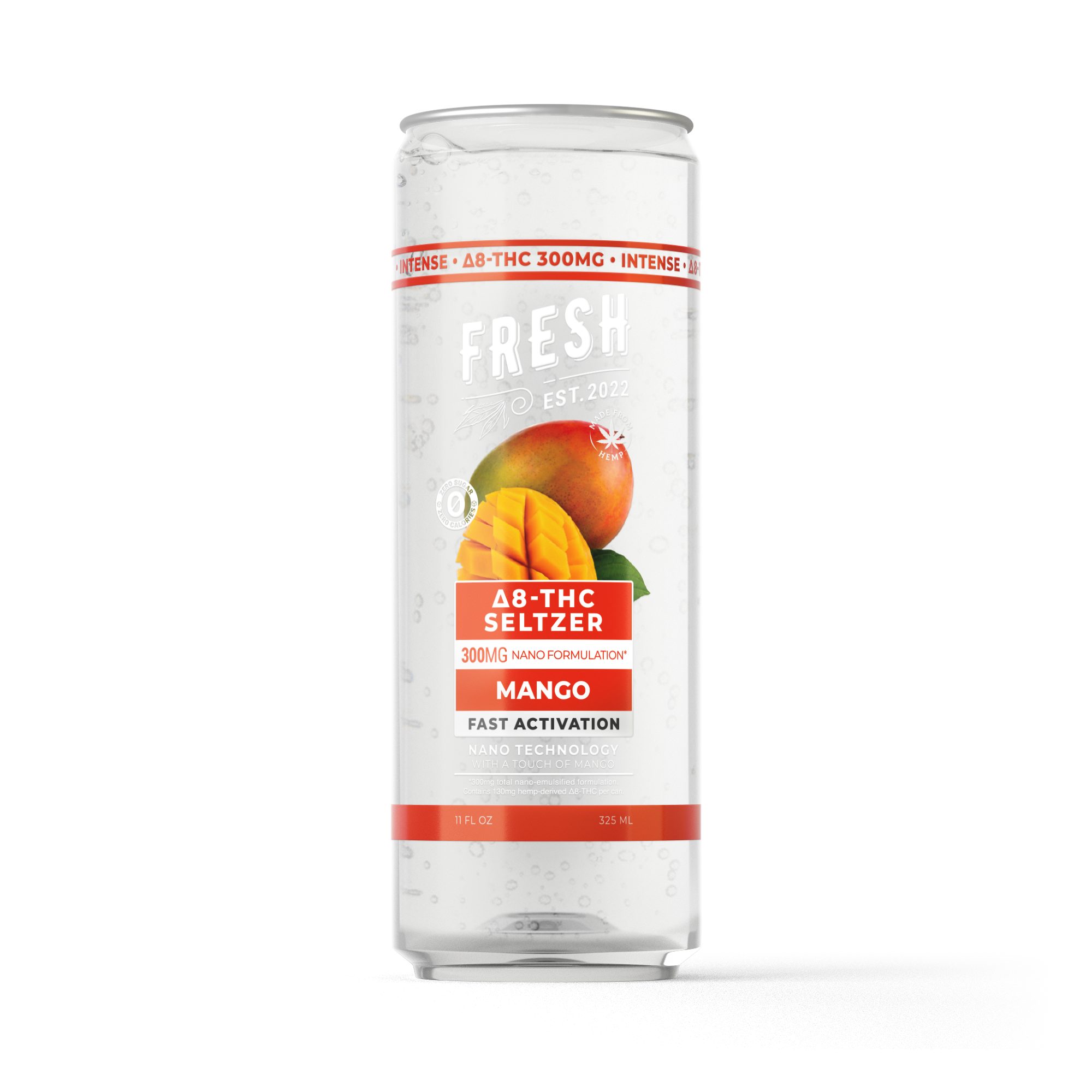 300mg Mango THC Seltzer – D8 Nano – Fresh