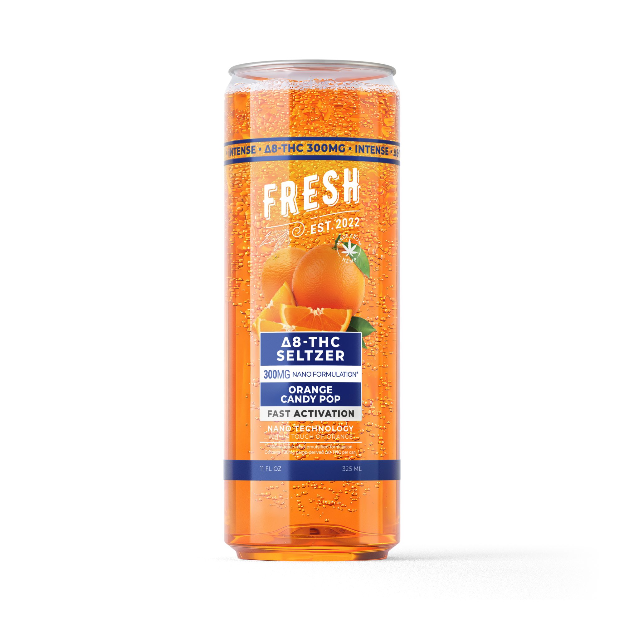 300mg Orange Candy Pop THC Seltzer – D8 Nano – Fresh