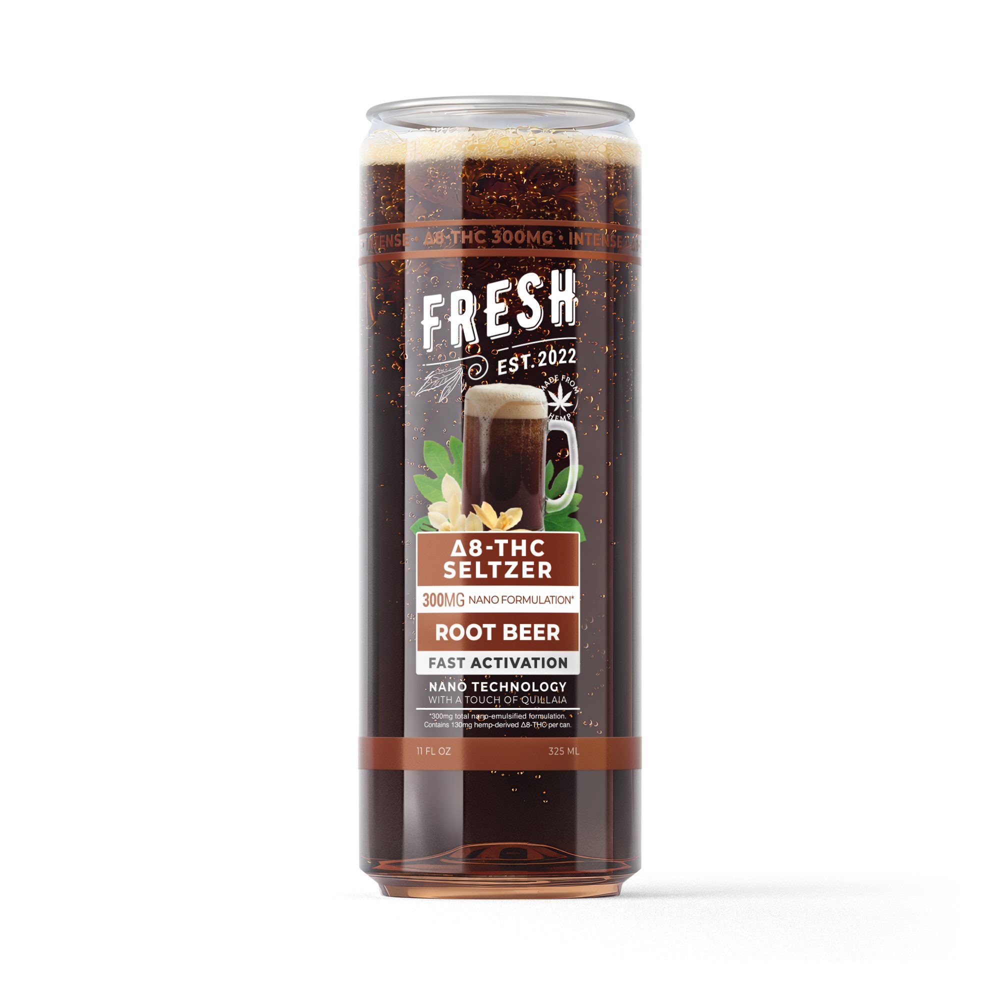 300mg Root Beer THC Seltzer – D8 Nano – Fresh