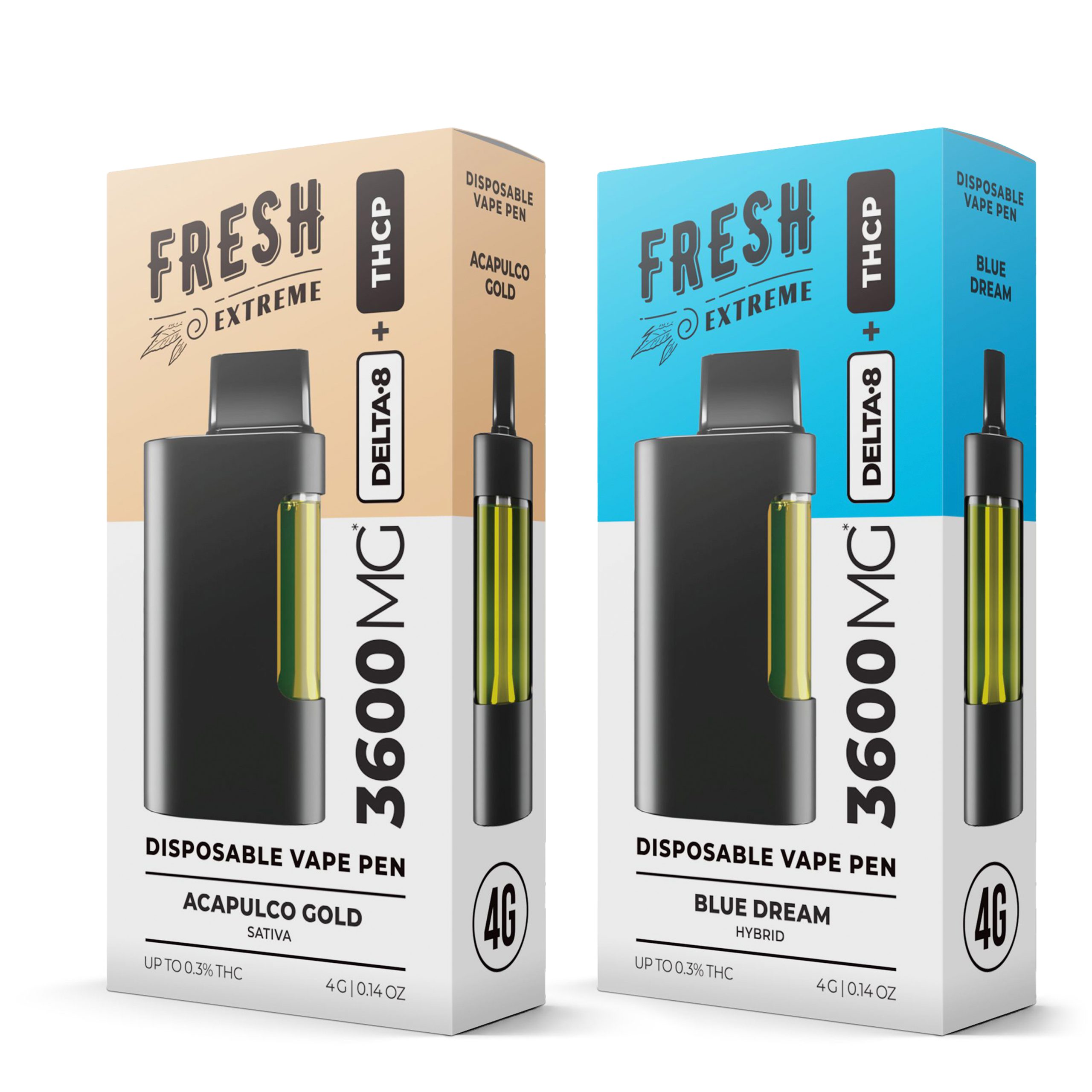 3600mg THCP, D8 Vape Pens Bundle – Fresh