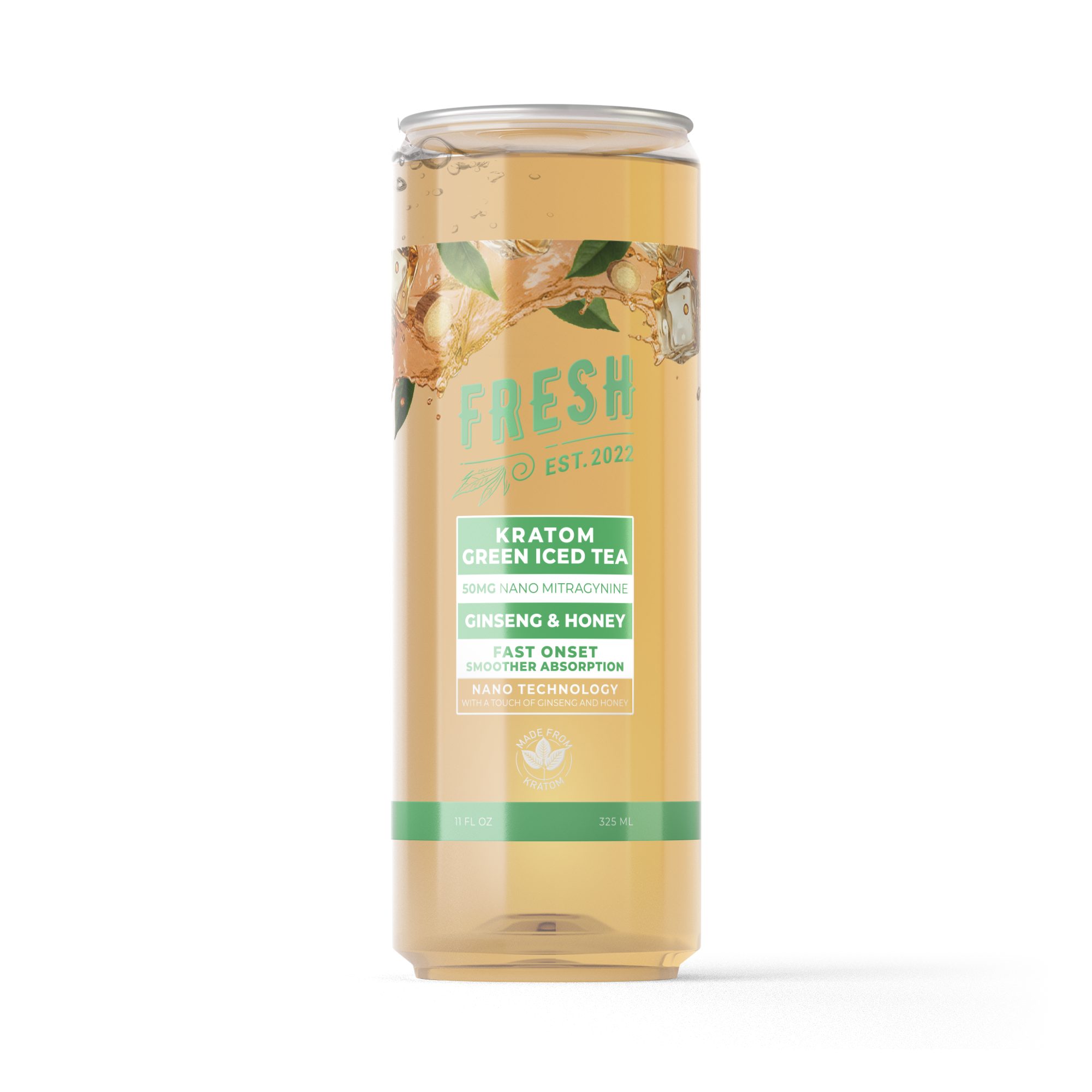 50mg Kratom Nano Iced Tea – Ginseng & Honey – Fresh