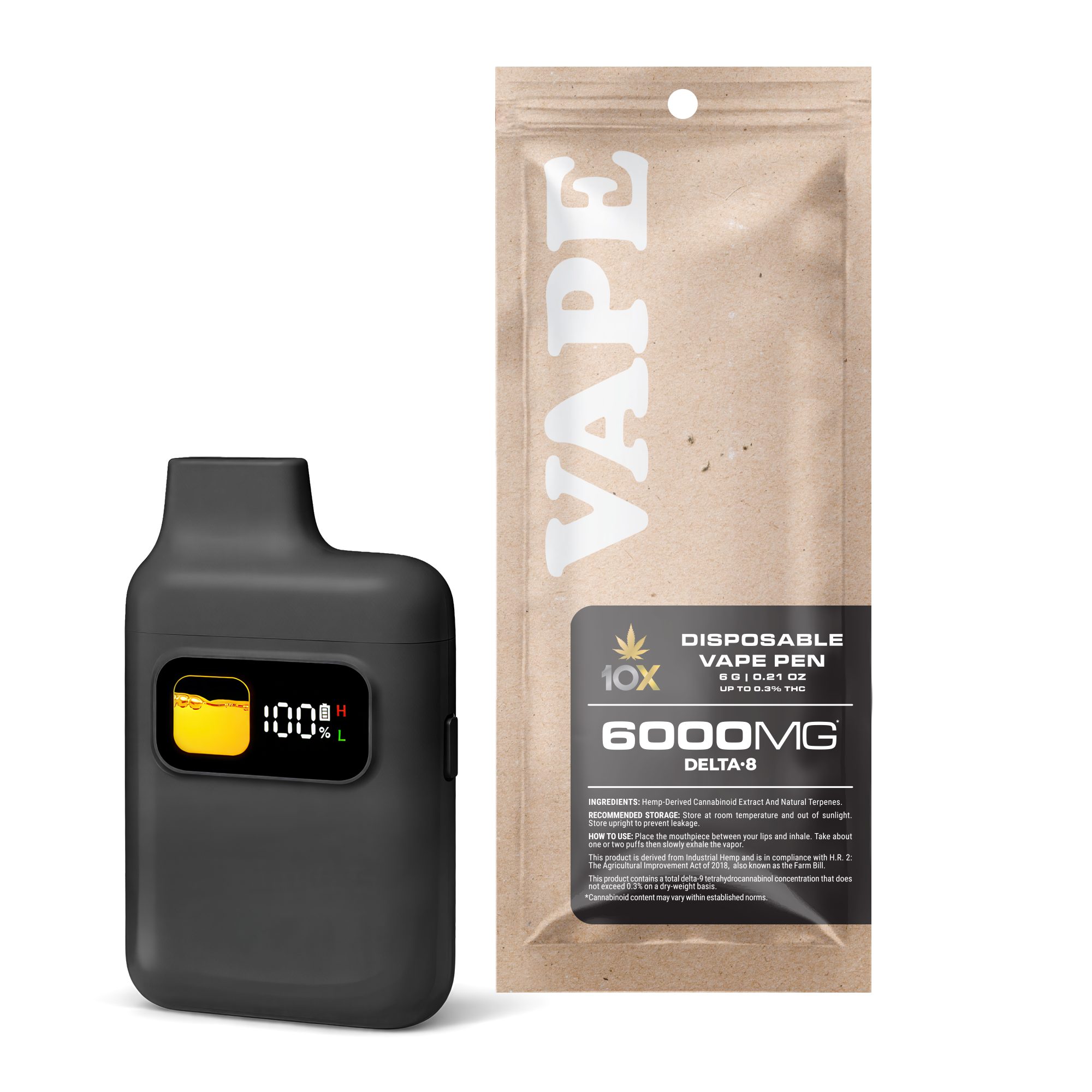 6000mg D8 Vape Pen – AK47 – Hybrid – 6ml – 10X (6,000mg)