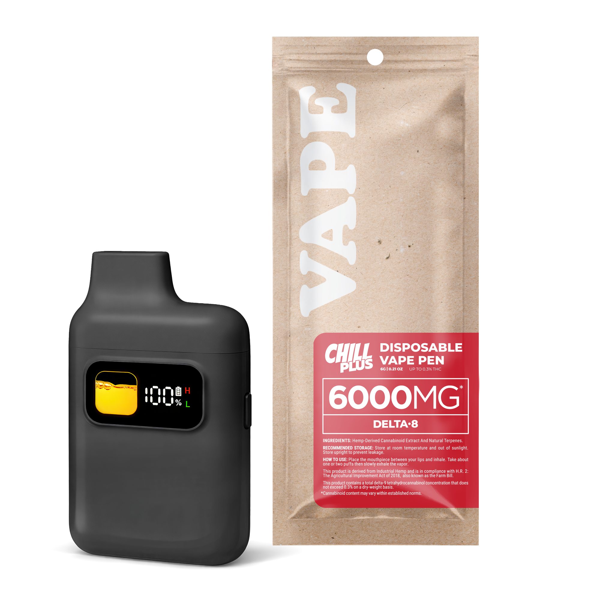 6000mg D8 Vape Pen – Green Crack – Sativa – 6ml – Chill Plus (6,000mg)