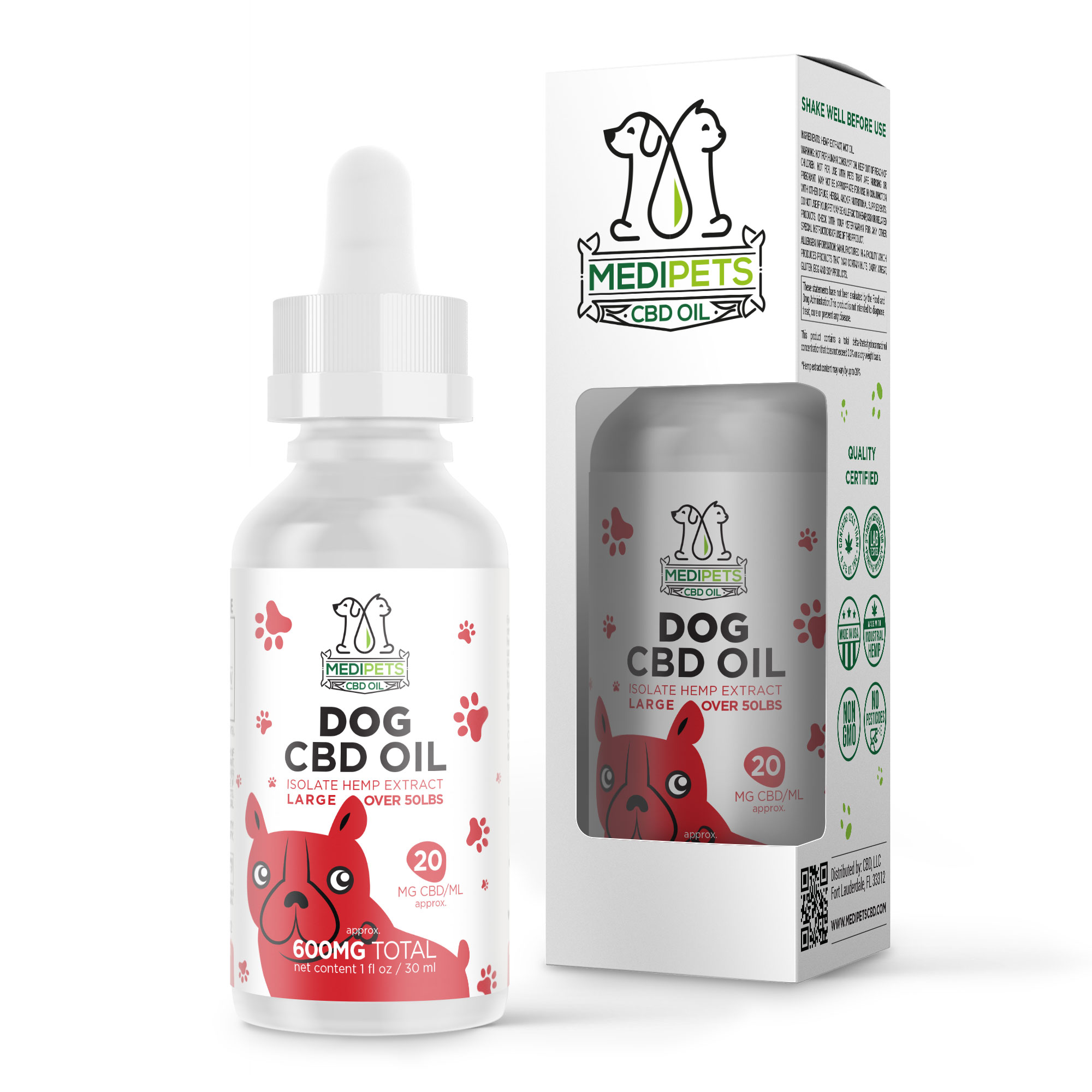 600mg CBD Pet Oils For Large Dogs – MediPets