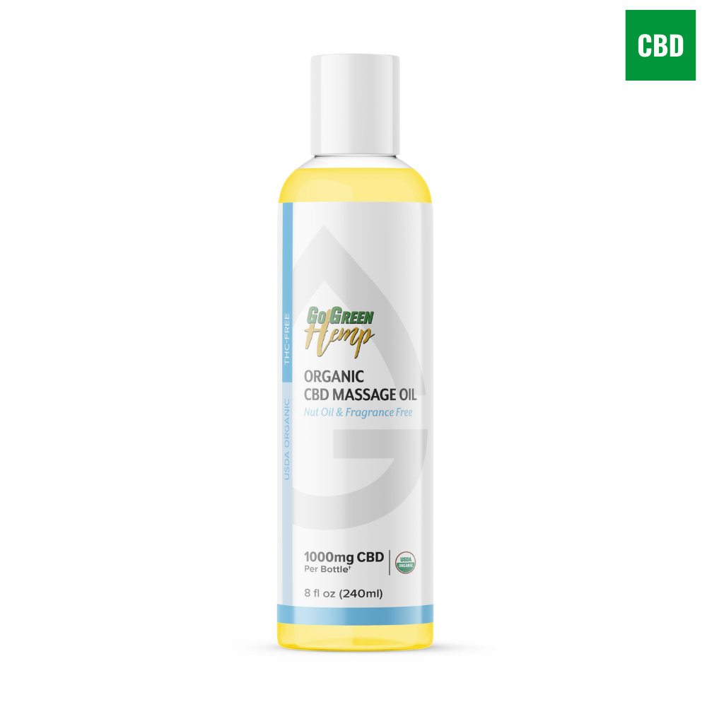 CBD Massage Oil 1000mg | USDA Organic | Nut-Free & Fragrance-Free
