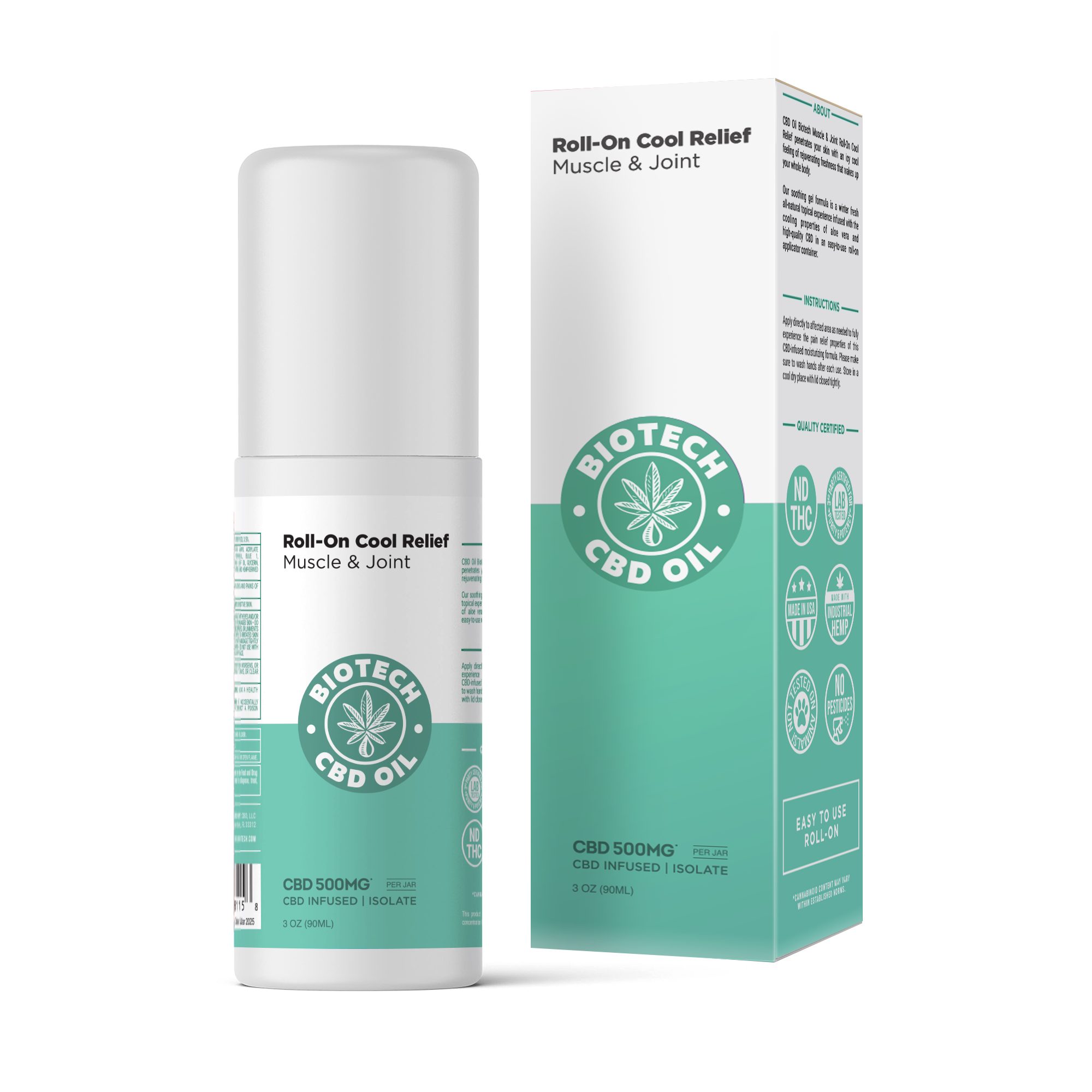 CBD Muscle and Joint Roll-On – 500mg – 3oz – Biotech CBD