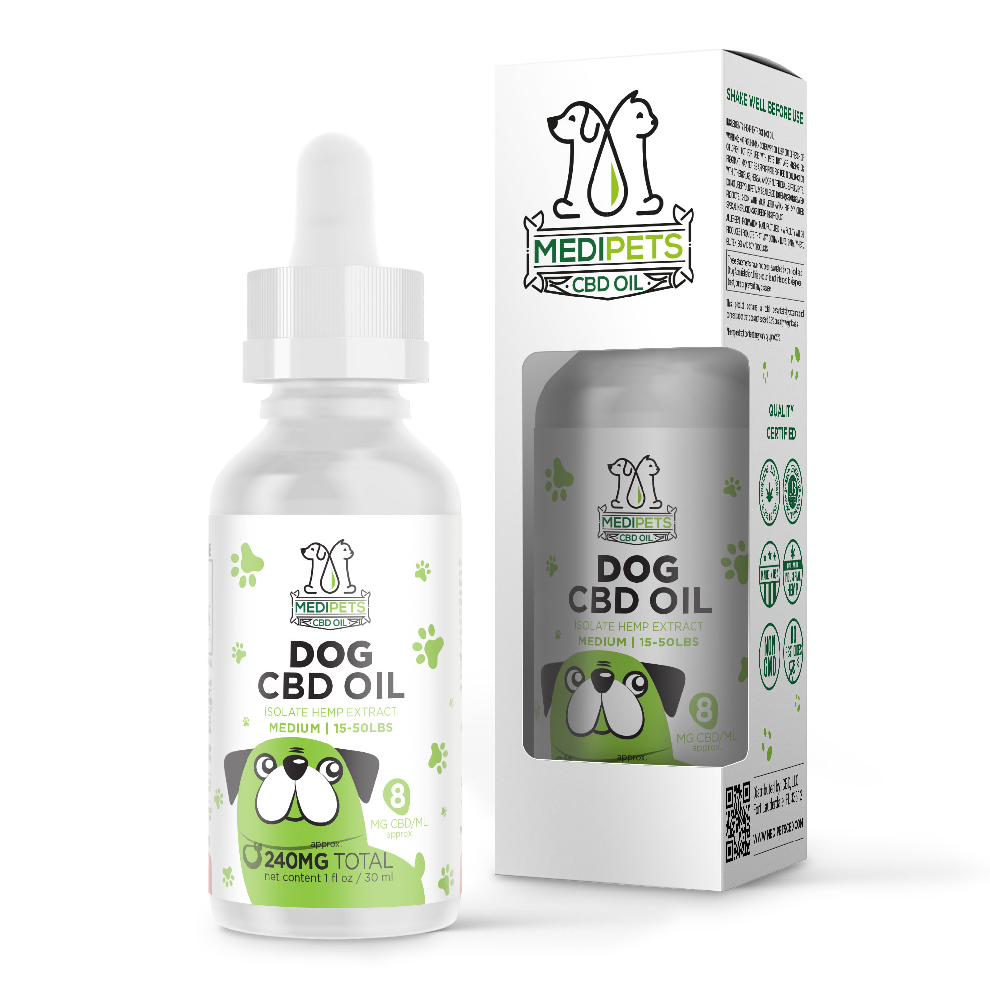 CBD Pet Oils For Medium Dogs – 240mg – MediPets