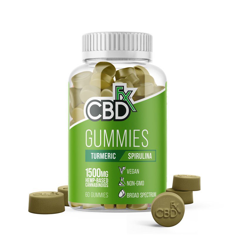 CBDfx CBD Gummies with Turmeric & Spirulina 1500mg