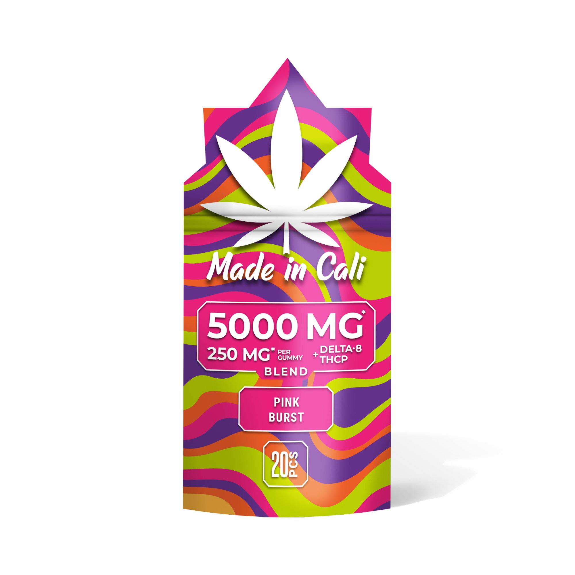 D8 & THCP Gummies – 250mg – Pink Burst – Made In Cali (5,000mg)