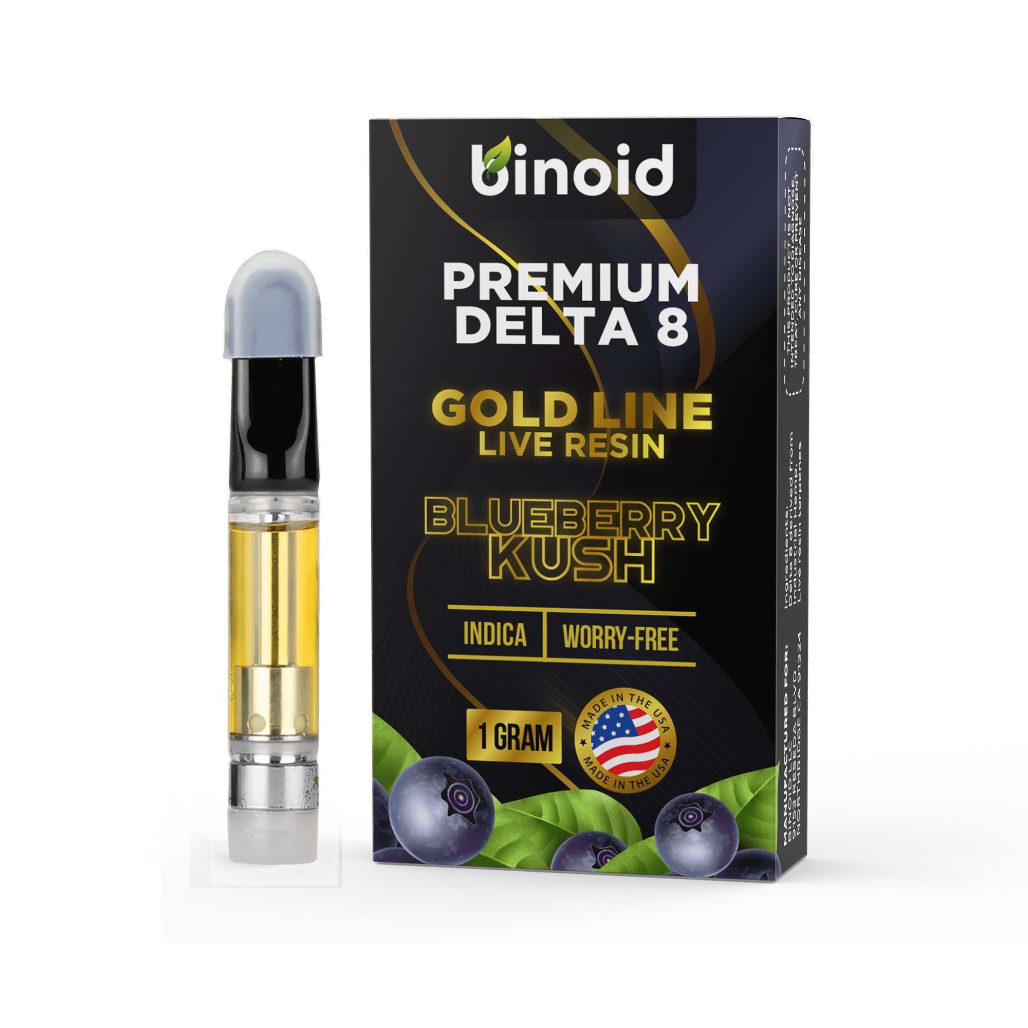 Delta 8 Live Resin Vape Cartridge – Blueberry Kush