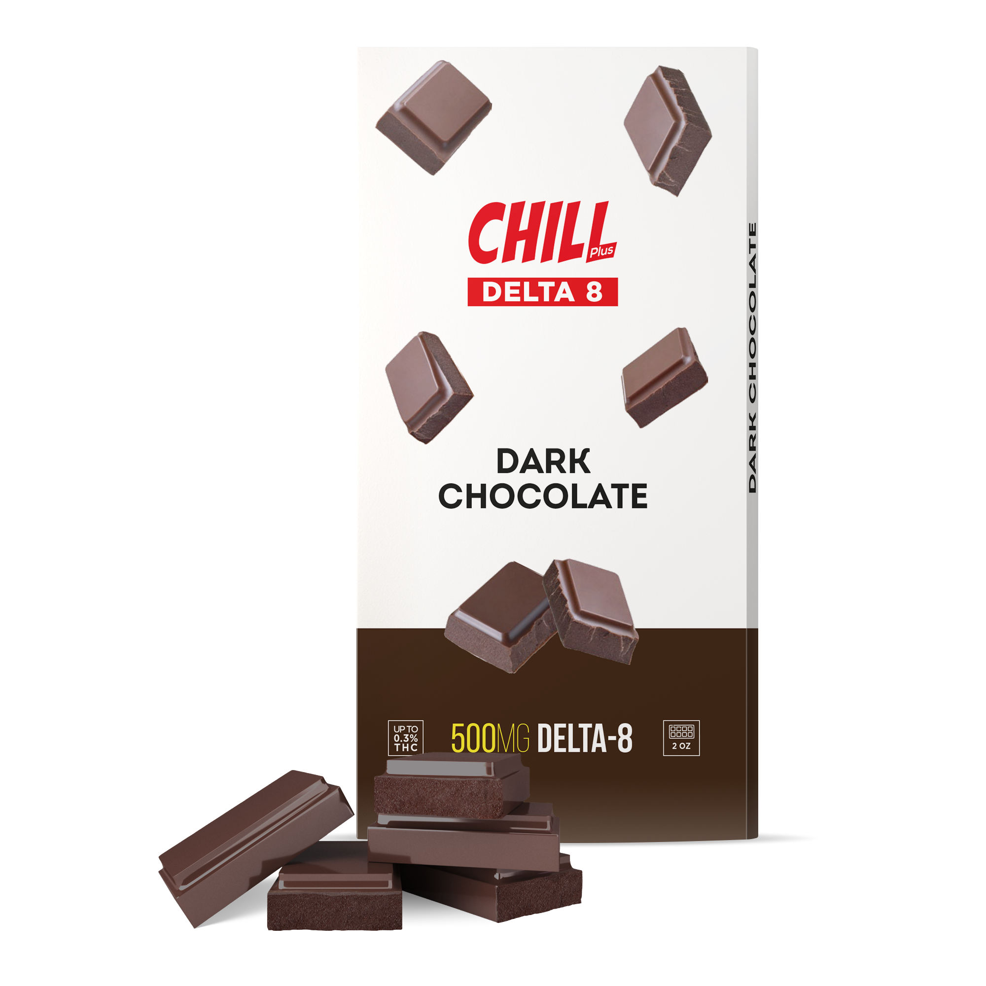 Delta 8 THC Dark Chocolate Bar – 500mg – Chill Plus