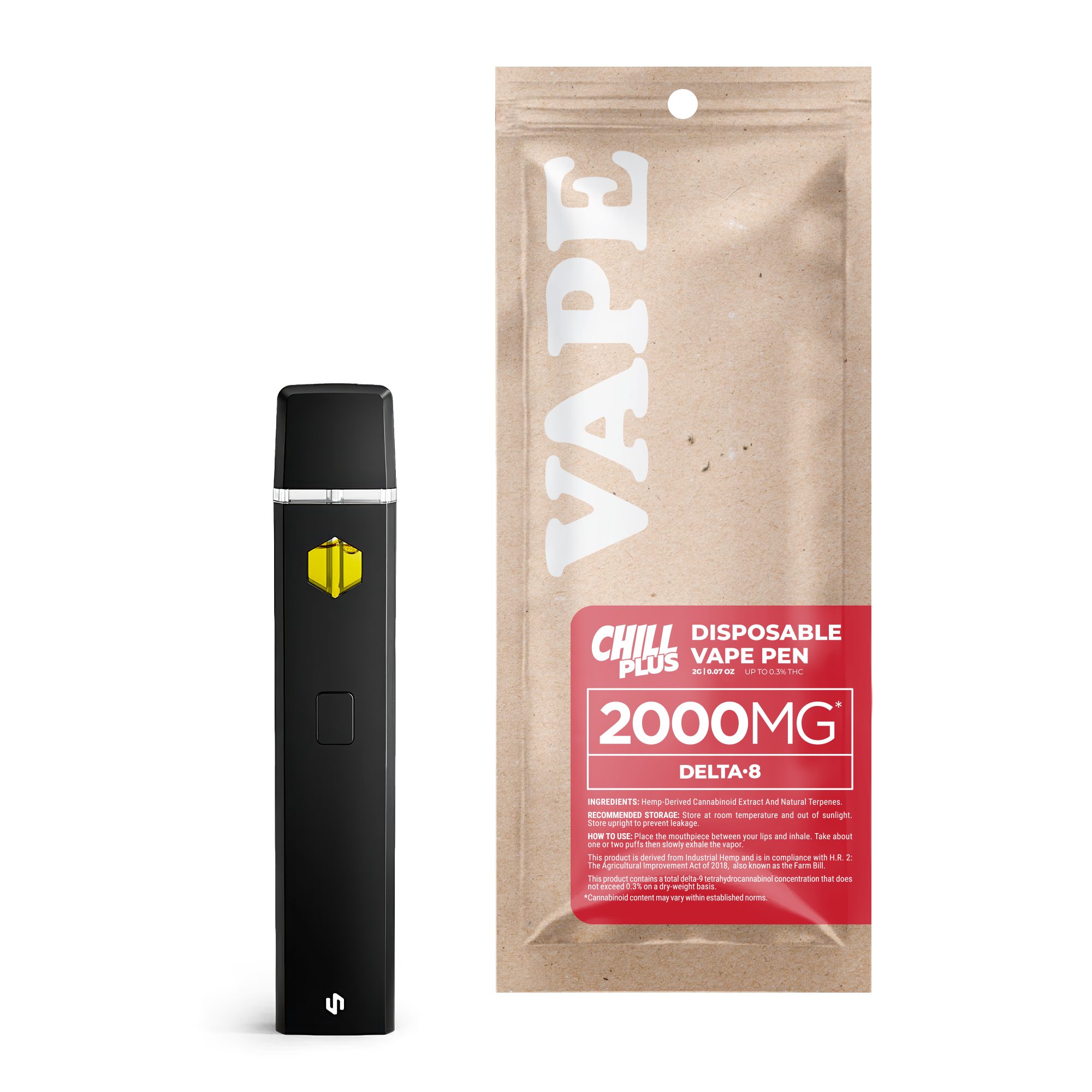 Delta 8 Vape Pen – 2000mg – Gary Payton – Hybrid – 2ml – Chill Plus (2,000mg)