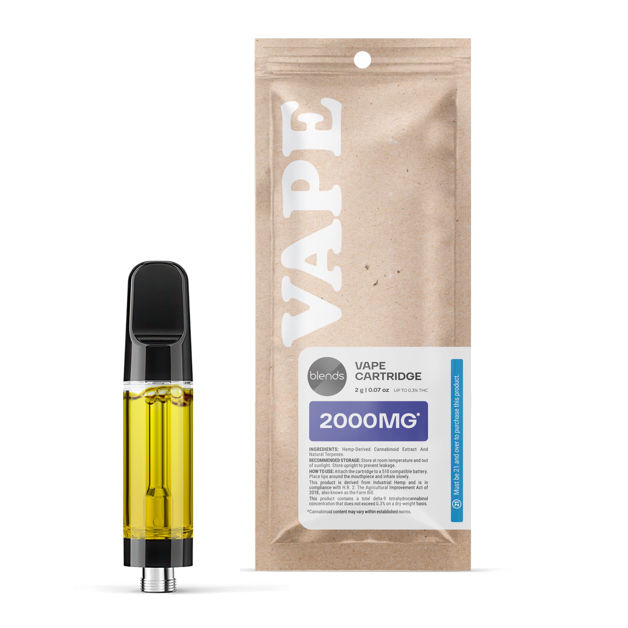Happy Blend – 2000mg – Sativa Vape Cart – 2ml – Blends by Fresh (2,000mg)