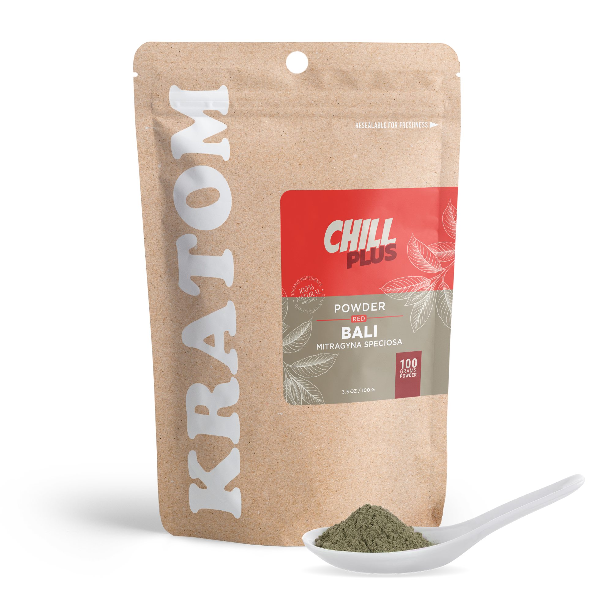 Kratom Powder – 100g – Red Bali – Chill Plus (100,000mg)