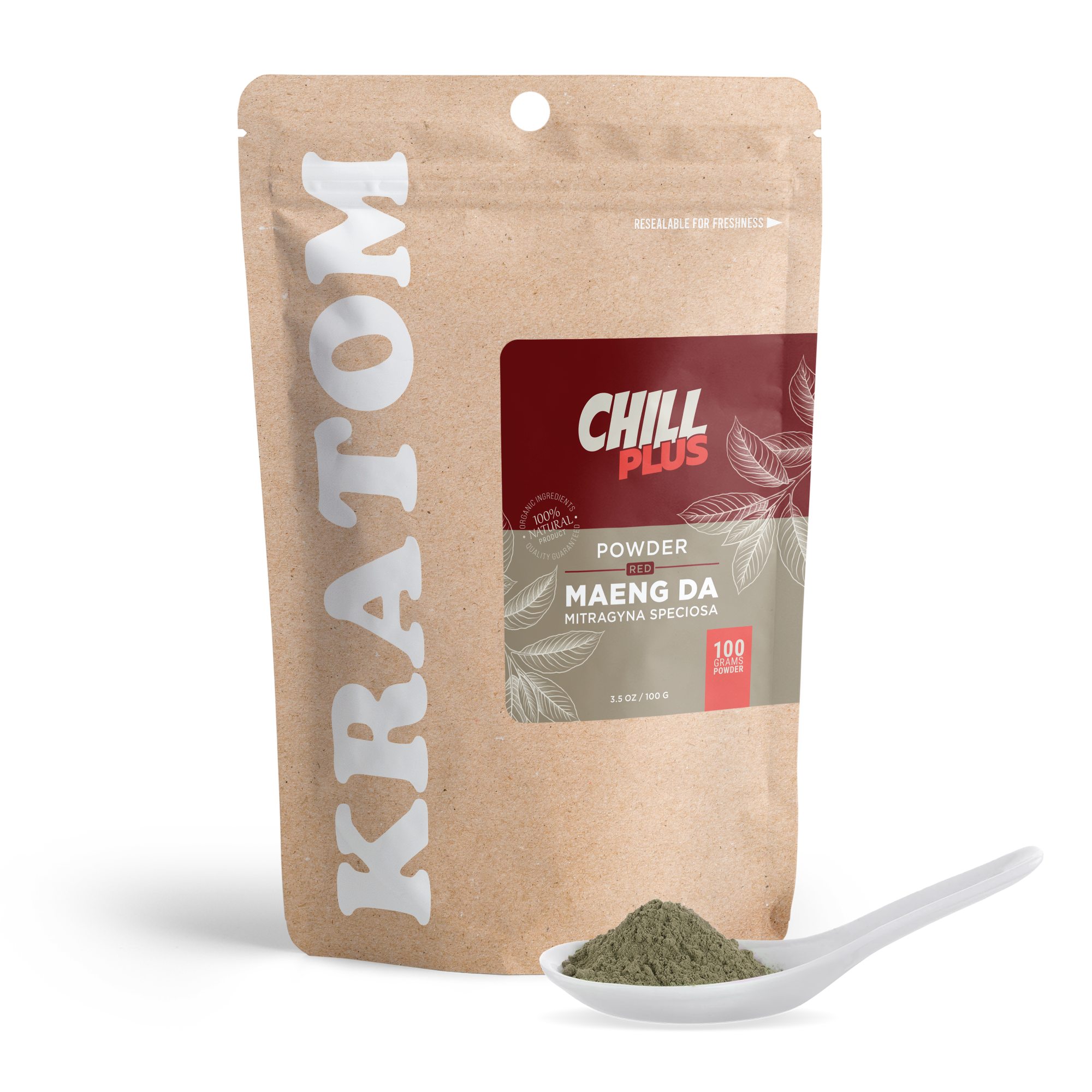 Kratom Powder – 100g – Red Maeng Da – Chill Plus (100,000mg)