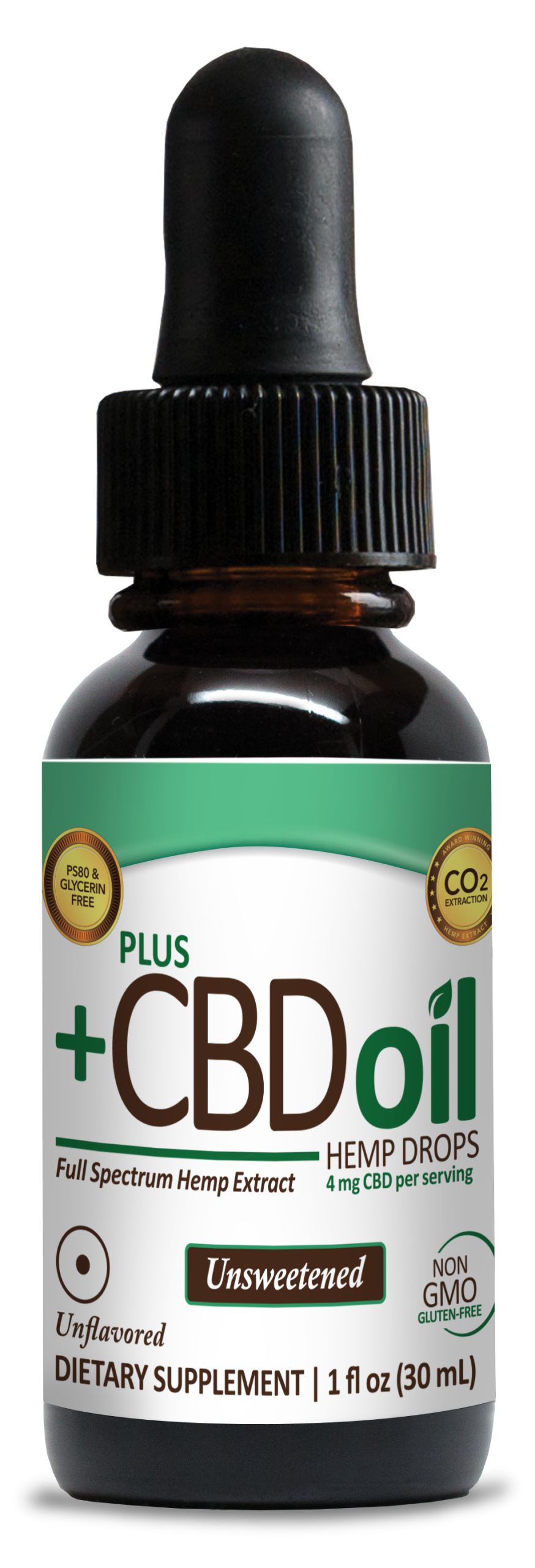 PlusCBD Total Plant Complex Drops Unsweetened 300mg