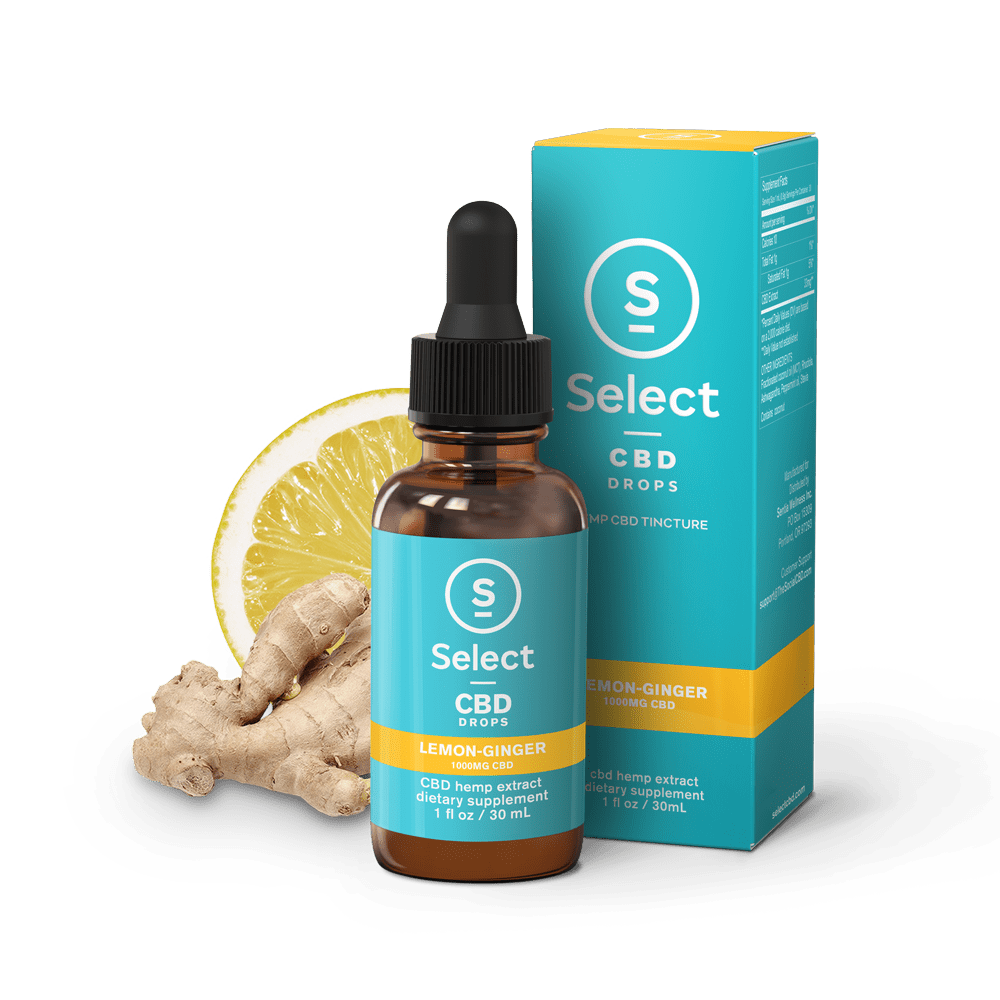 Select CBD Oil Drops Lemon Ginger 1000mg
