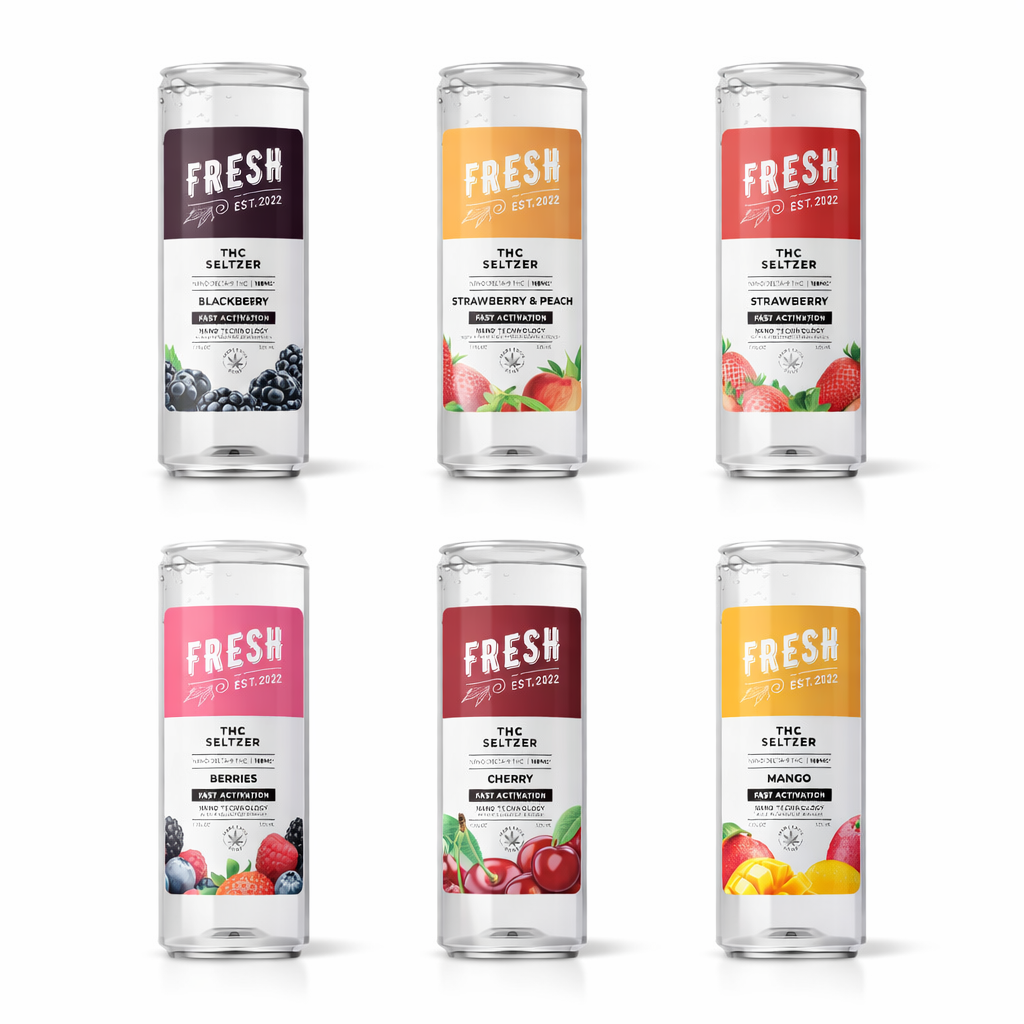 THC Seltzer Variety Pack 1 – 6 Pack (600mg)